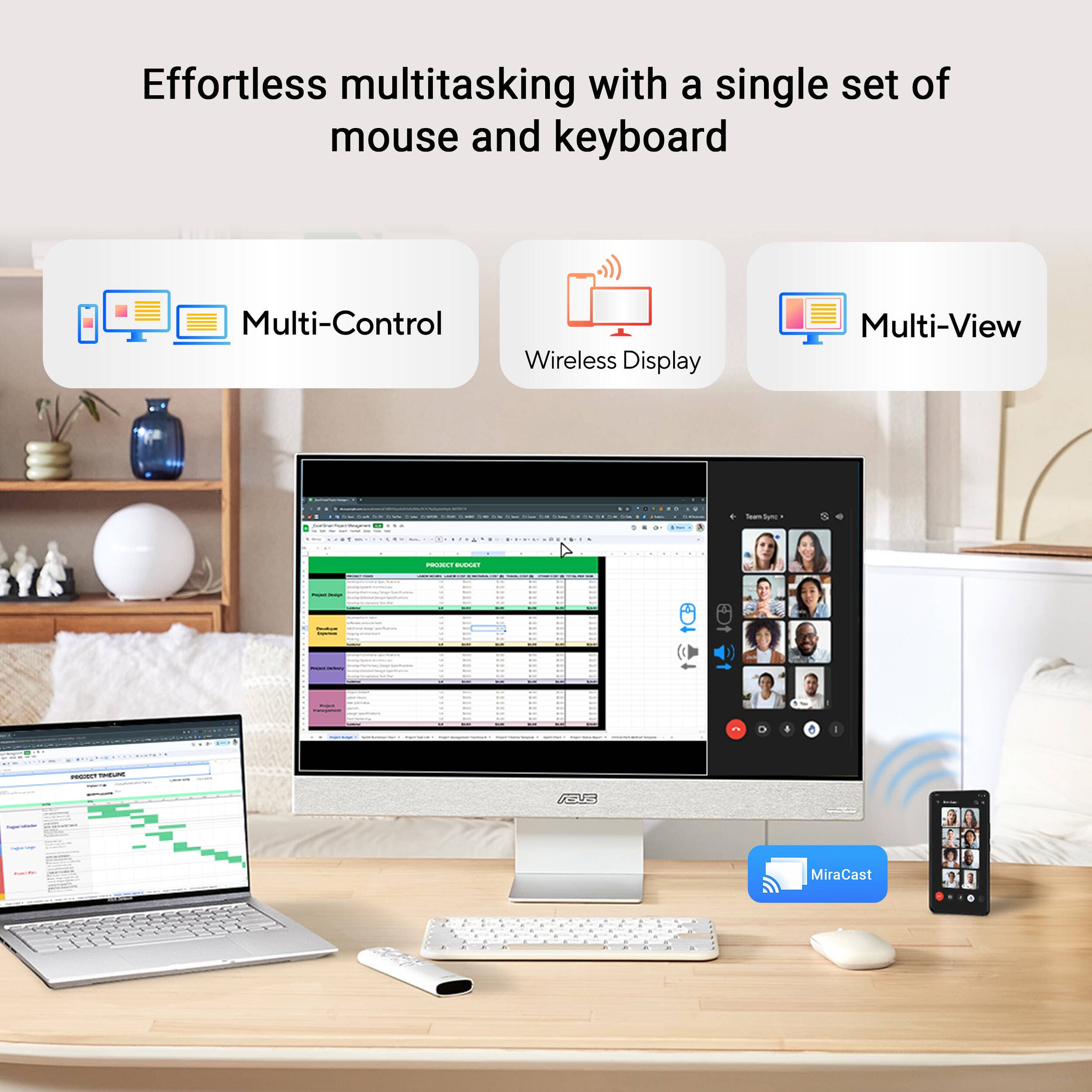 ASUS MS32UC 31.5-inch 4K USB-C smart monitor with Google TV and Harman Kardon speakers