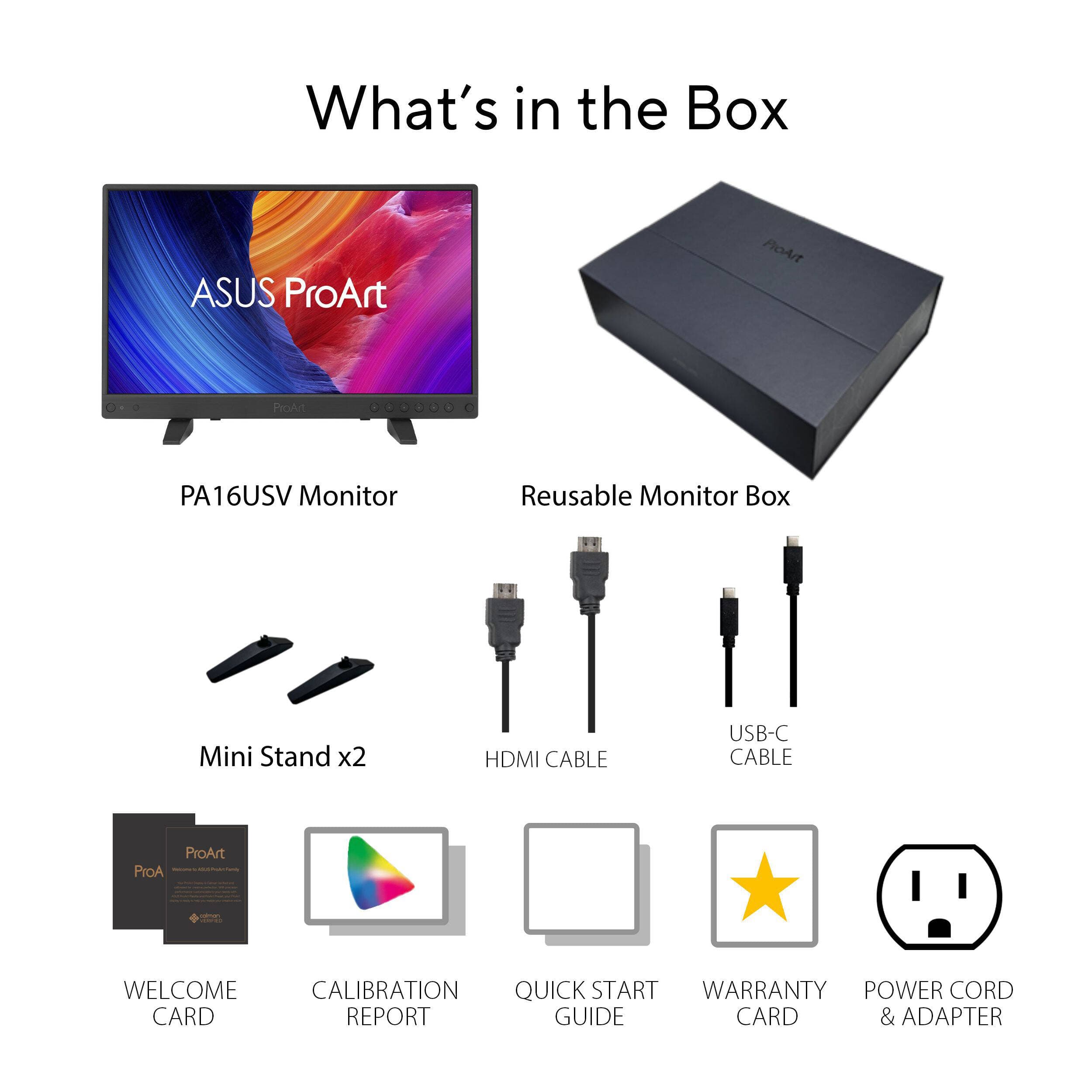 ASUS ProArt Display PA16USV 15.6-inch 4K HDR IPS monitor with 12G-SDI input