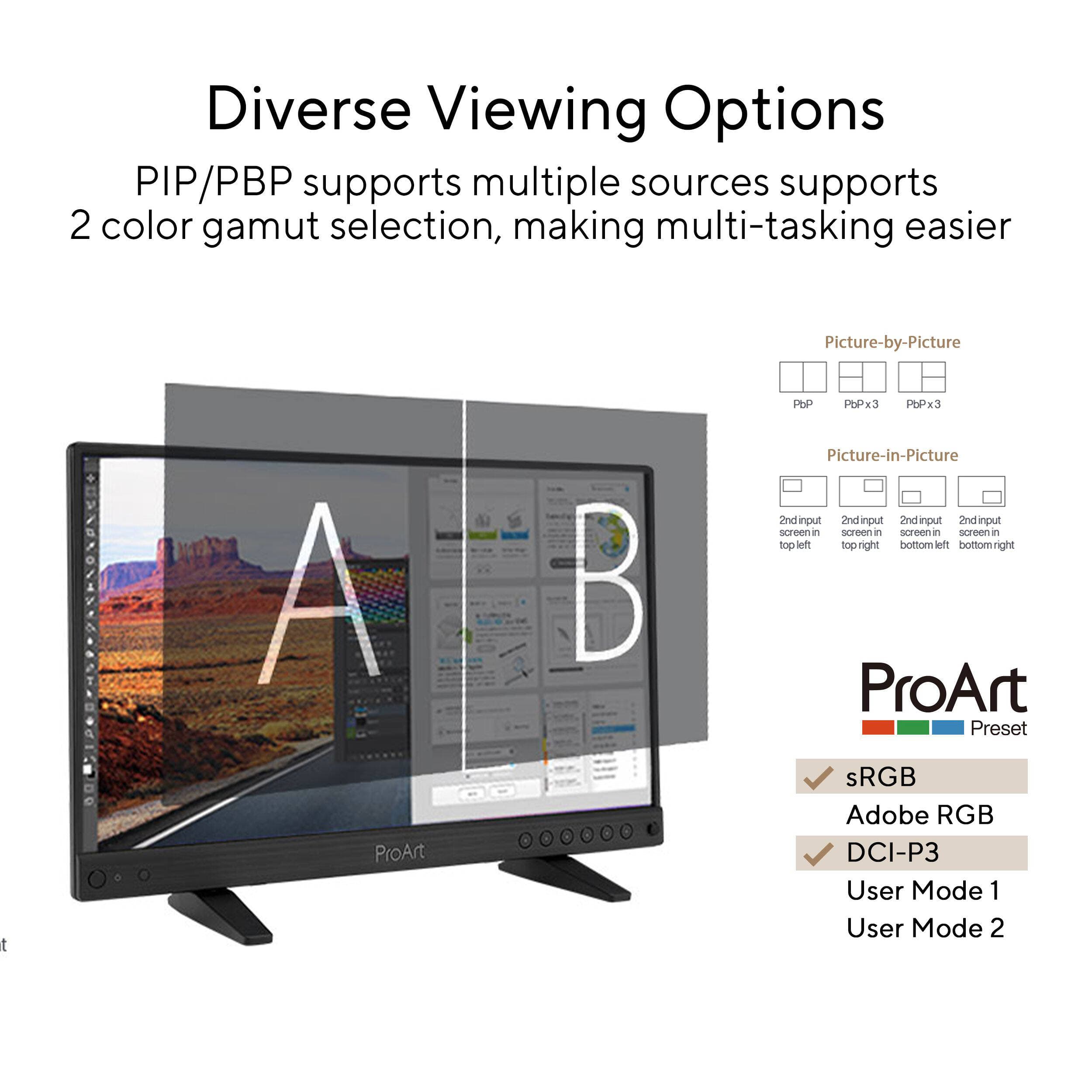 ASUS ProArt Display PA16USV 15.6-inch 4K HDR IPS monitor with 12G-SDI input