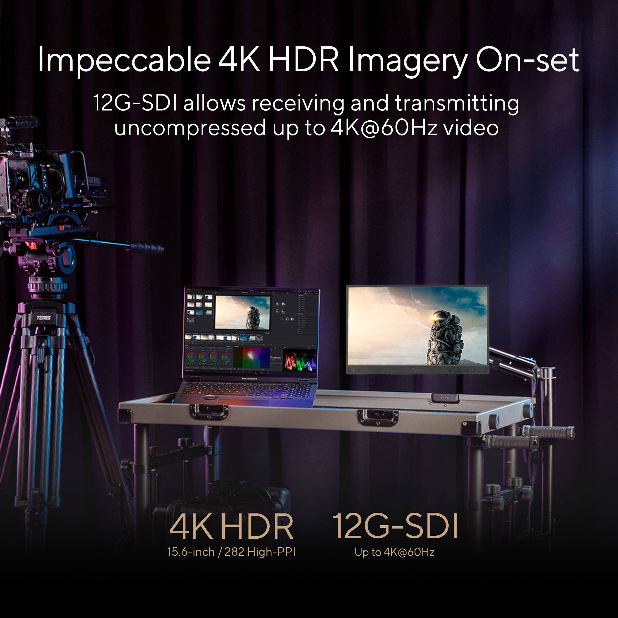 ASUS ProArt Display PA16USV 15.6-inch 4K HDR IPS monitor with 12G-SDI input