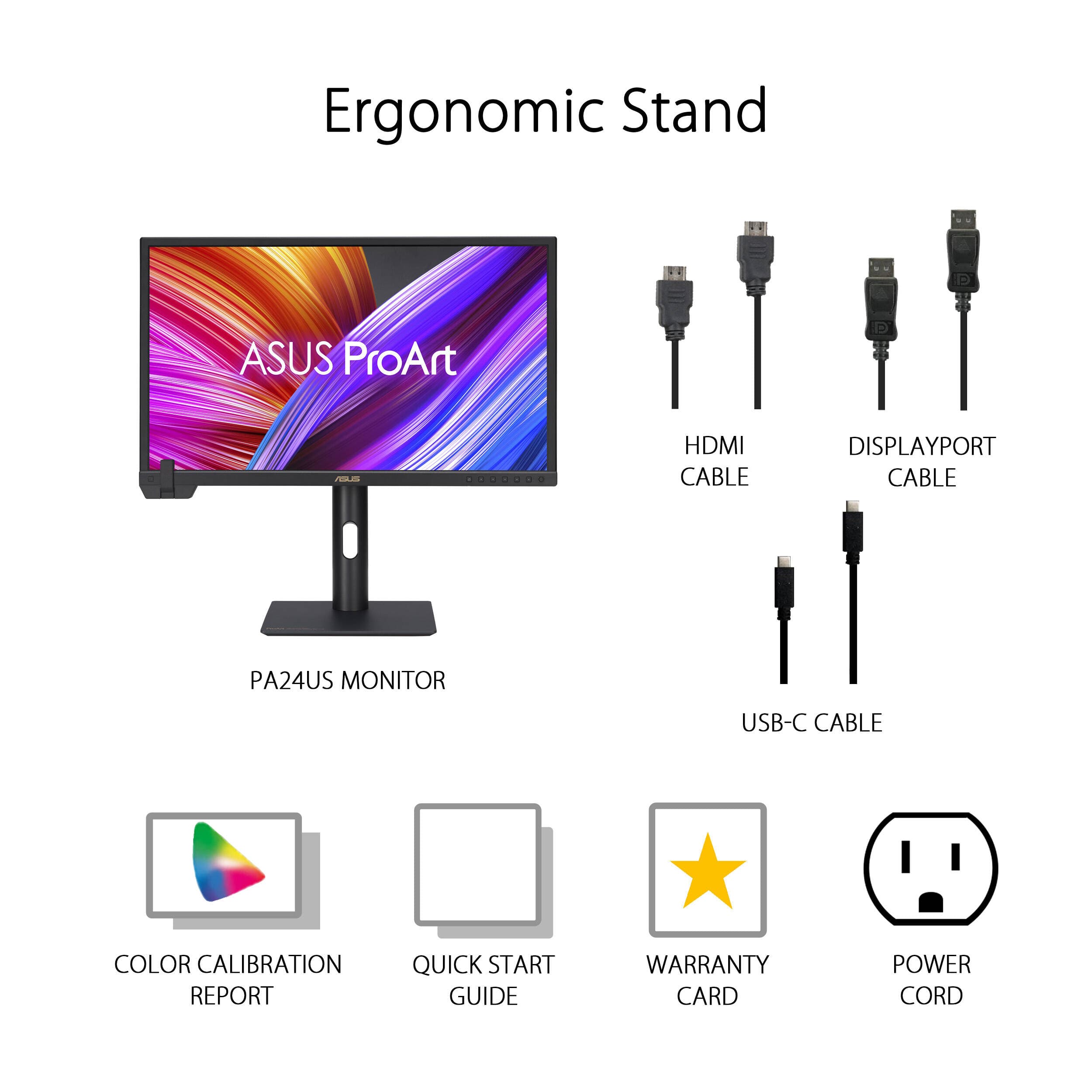 ASUS ProArt Display PA24US 24-inch 4K IPS professional monitor with USB-C and built-in colorimeter