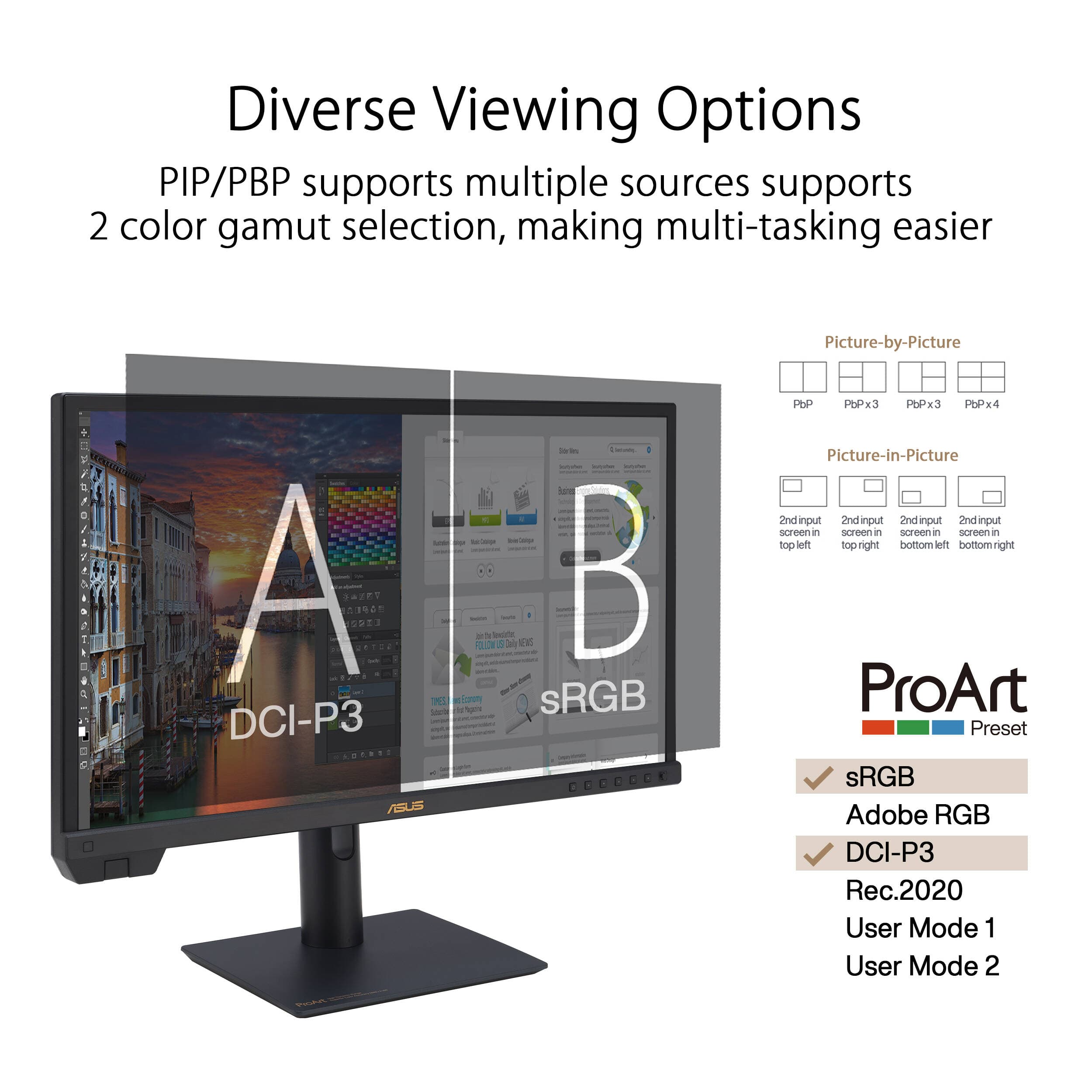 ASUS ProArt Display PA24US 24-inch 4K IPS professional monitor with USB-C and built-in colorimeter