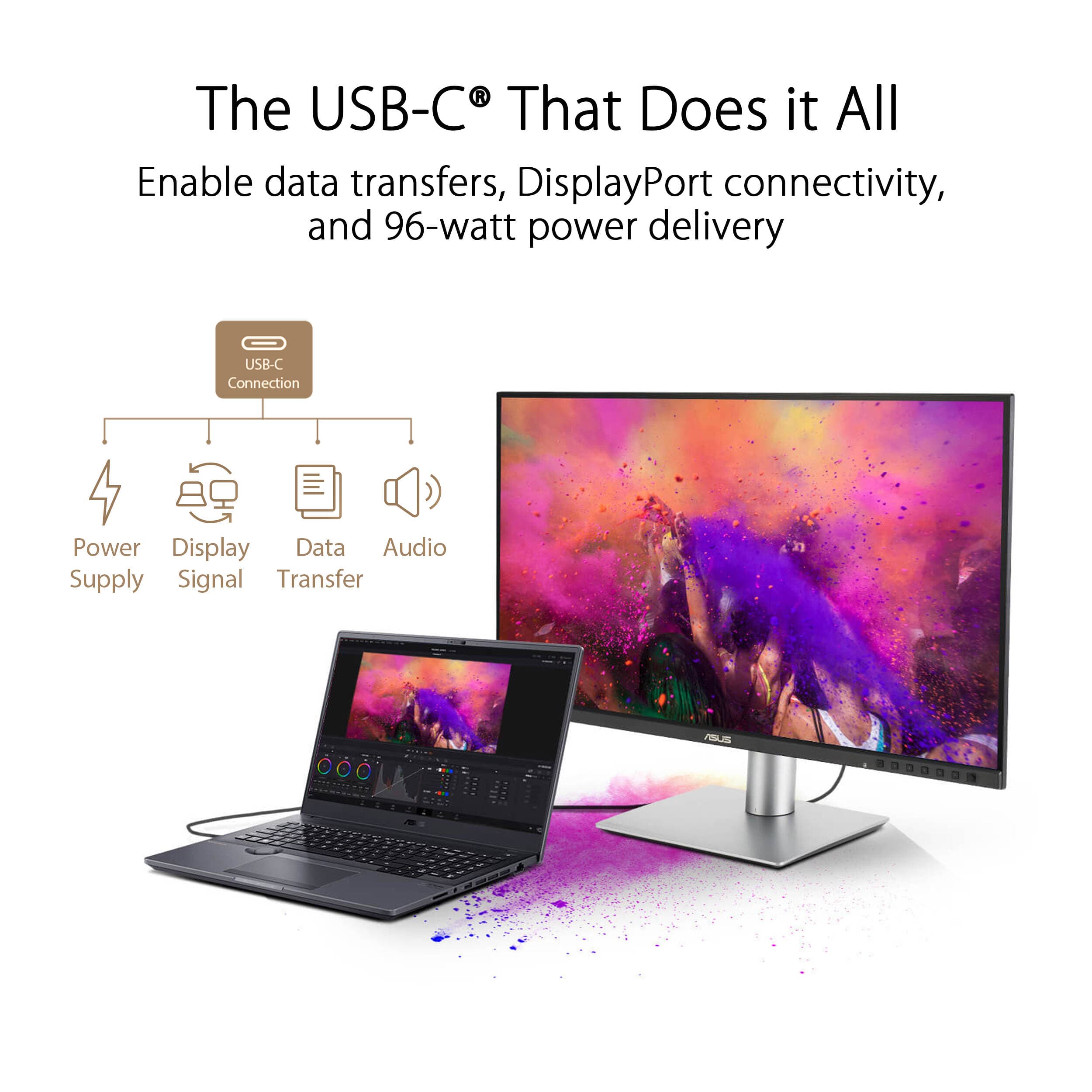 ASUS ProArt PA278CFRV 27-inch QHD IPS monitor with USB-C and adjustable stand