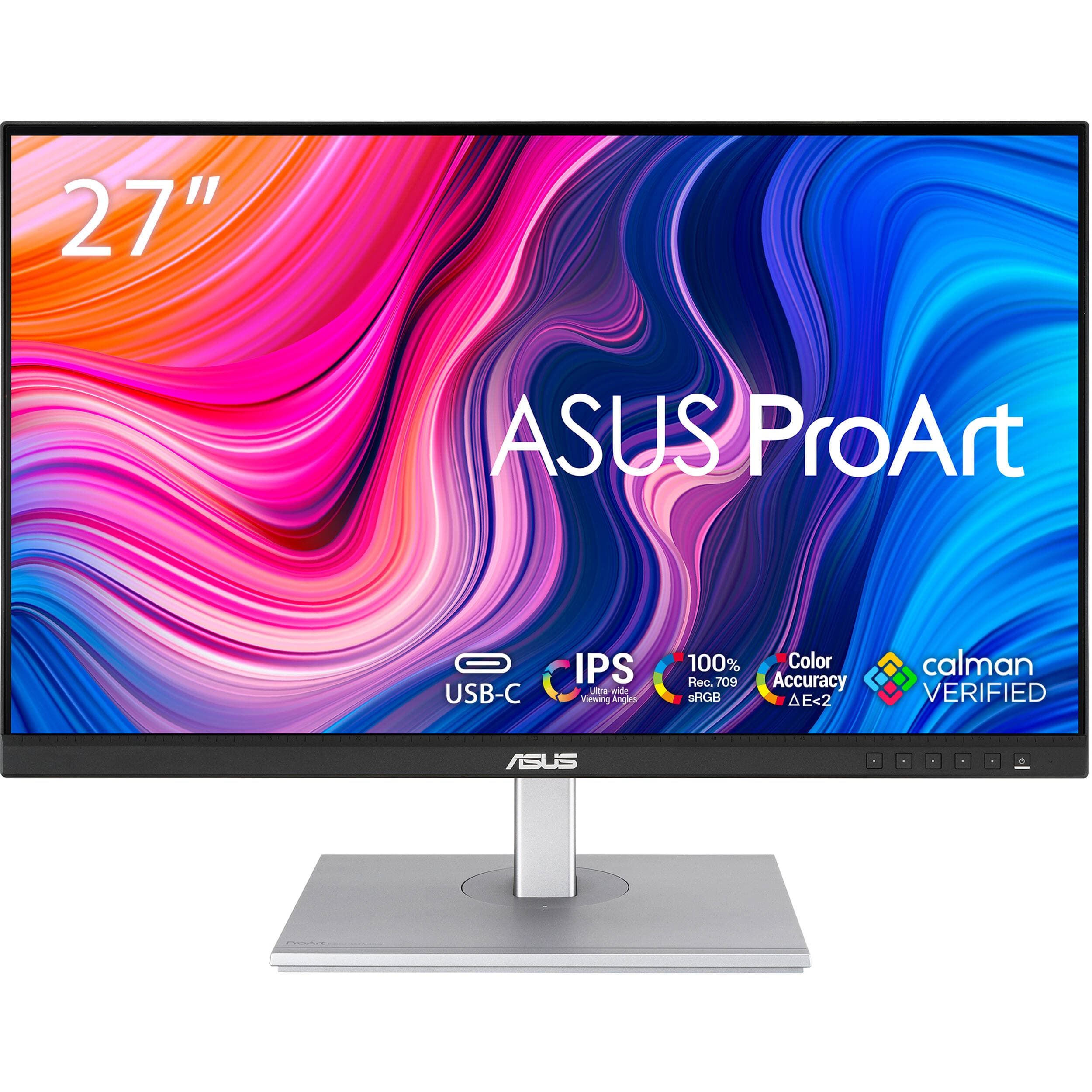 ASUS PA278CV 27-inch WQHD IPS monitor with USB-C, 65 W Power Delivery, and adjustable stand