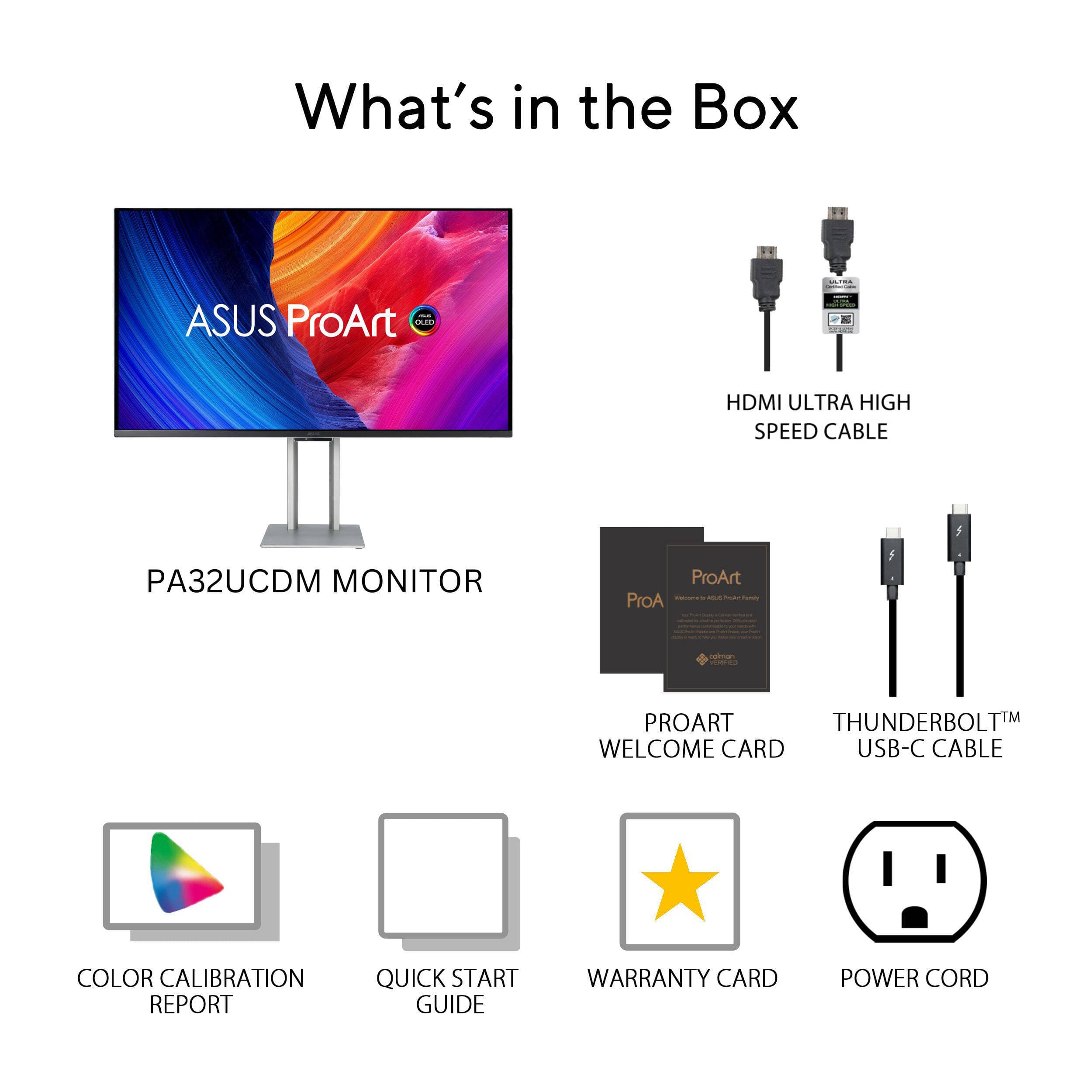 ASUS ProArt PA32UCDM 32-inch 4K HDR QD-OLED professional monitor with slim bezel