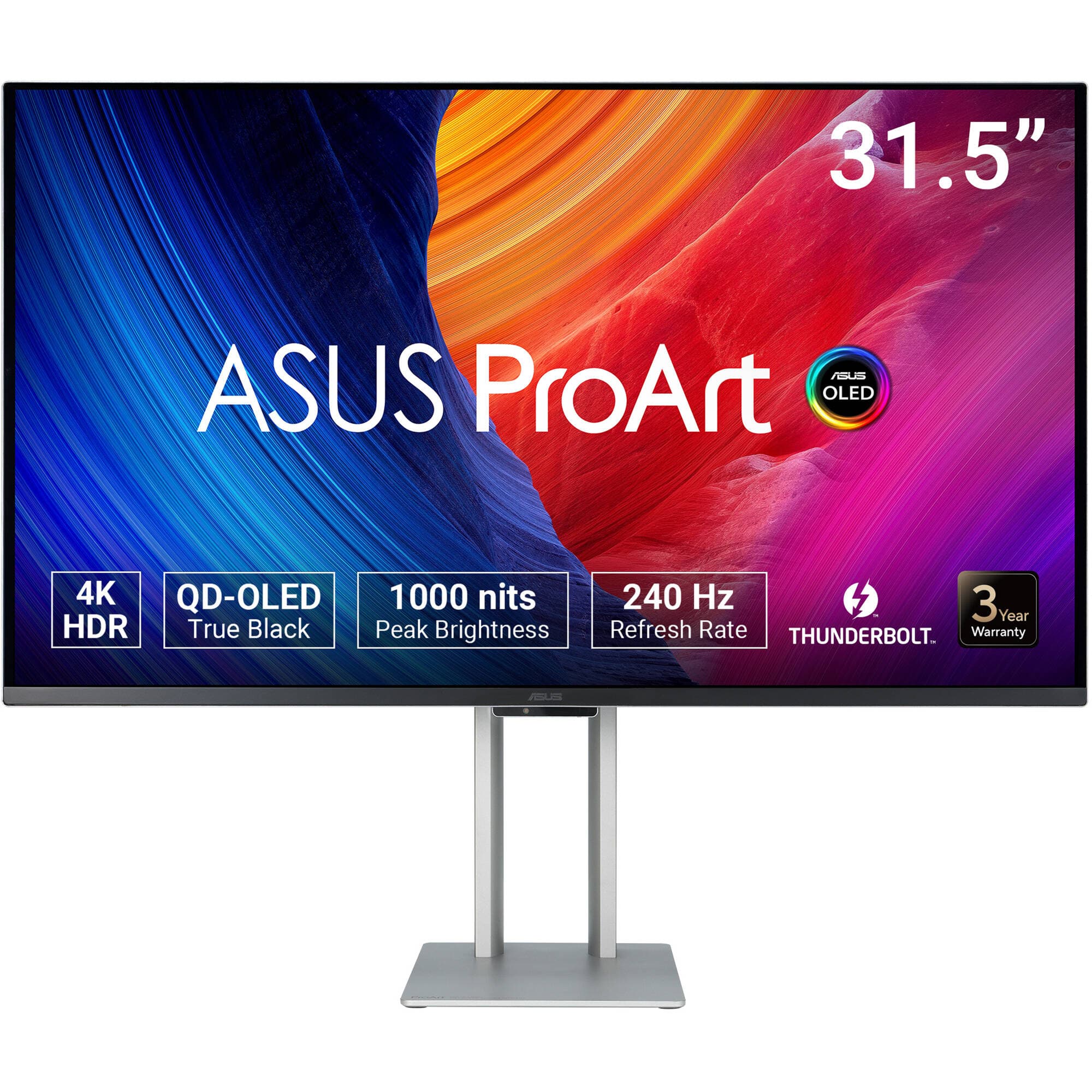 ASUS ProArt PA32UCDM 32-inch 4K HDR QD-OLED professional monitor with slim bezel