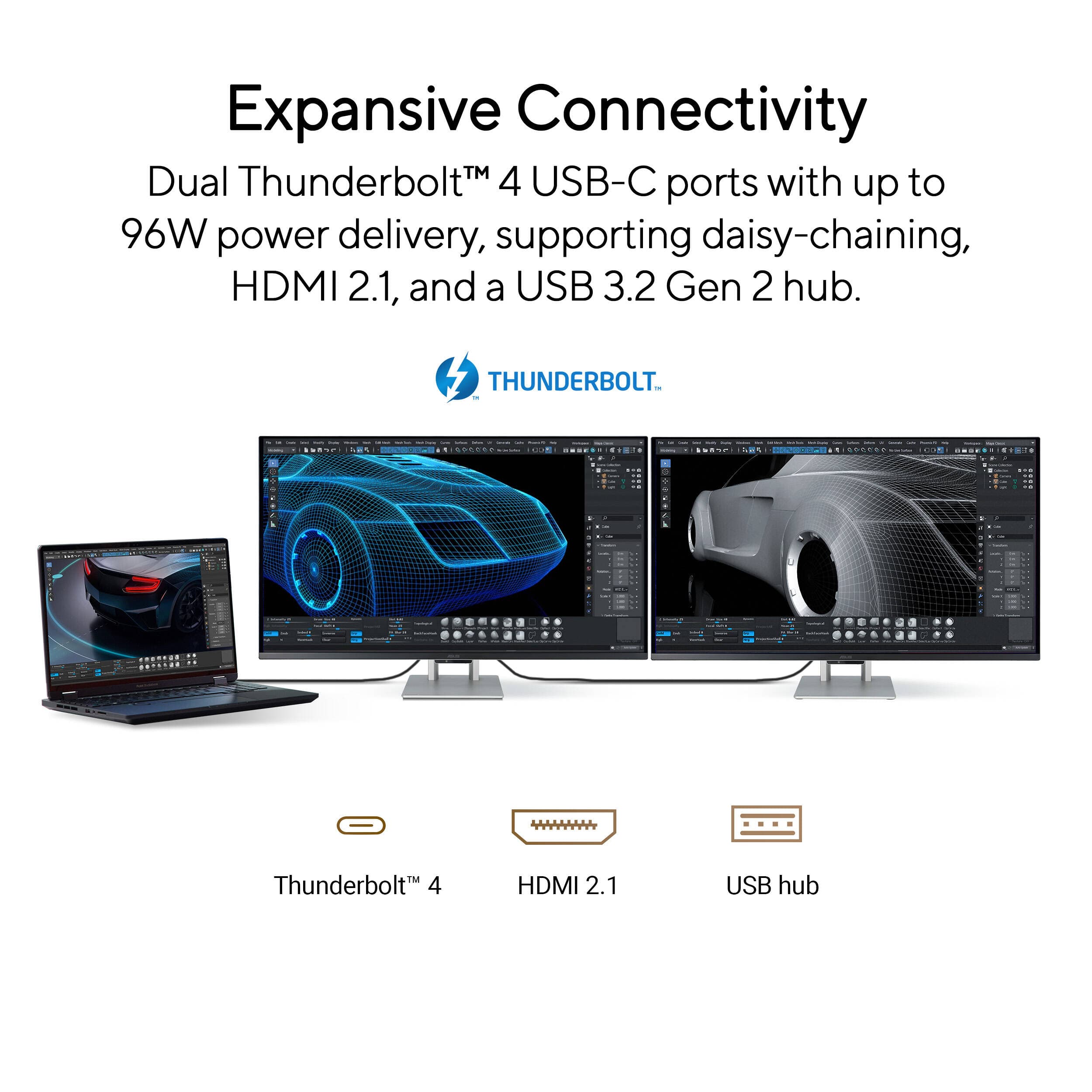 ASUS ProArt PA32UCDM 32-inch 4K HDR QD-OLED professional monitor with slim bezel