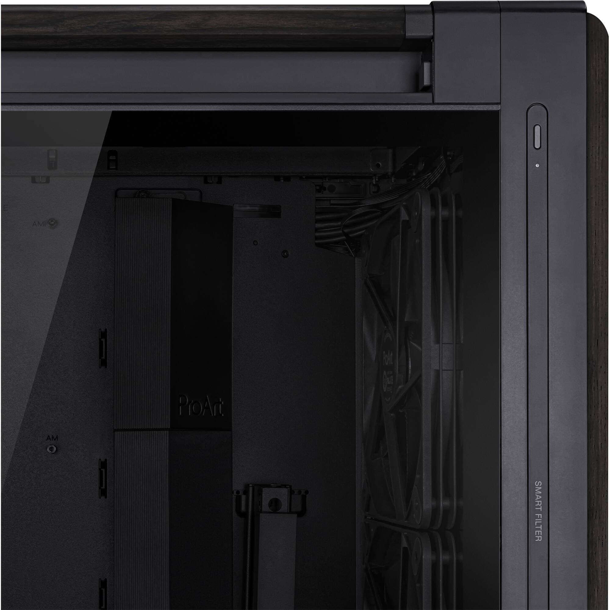 ASUS ProArt PA602 Wood Edition tempered glass E-ATX case with wood-accent design