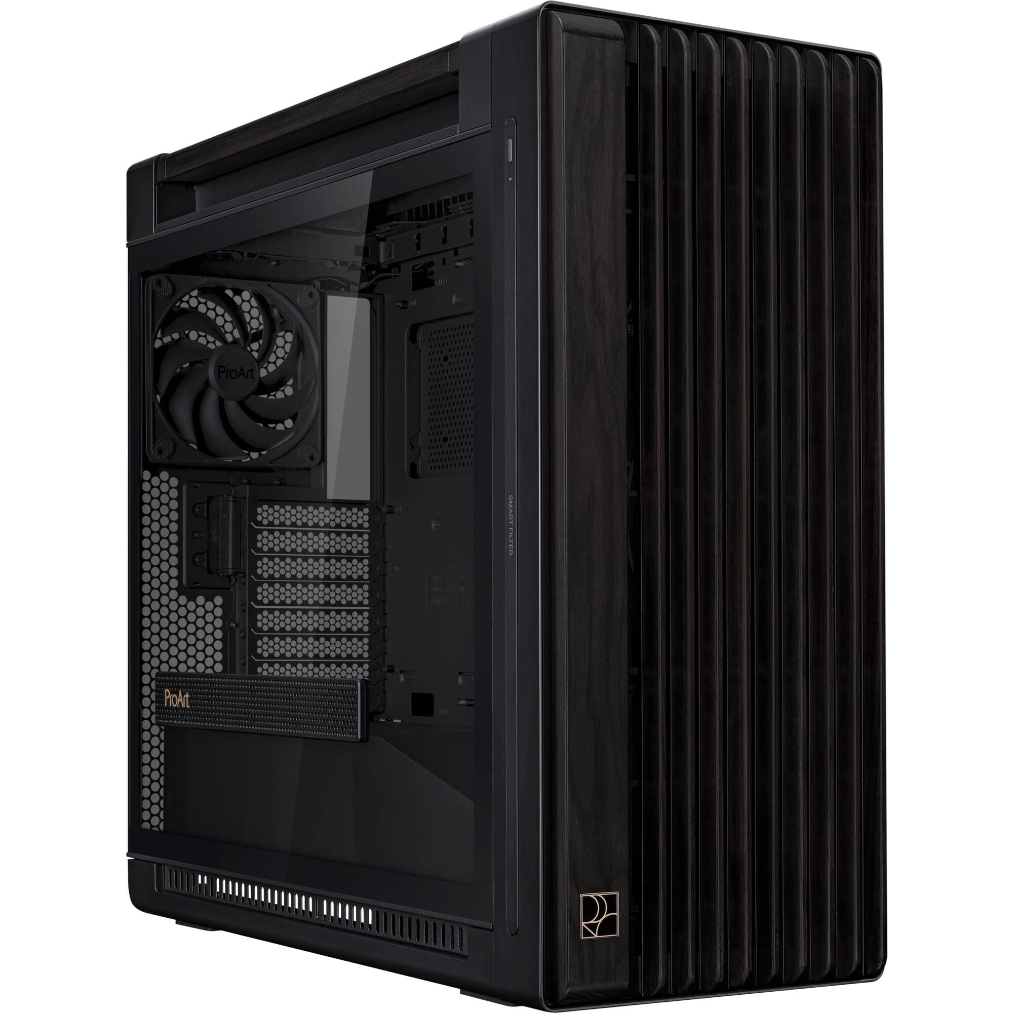 ASUS ProArt PA602 Wood Edition tempered glass E-ATX case with wood-accent design