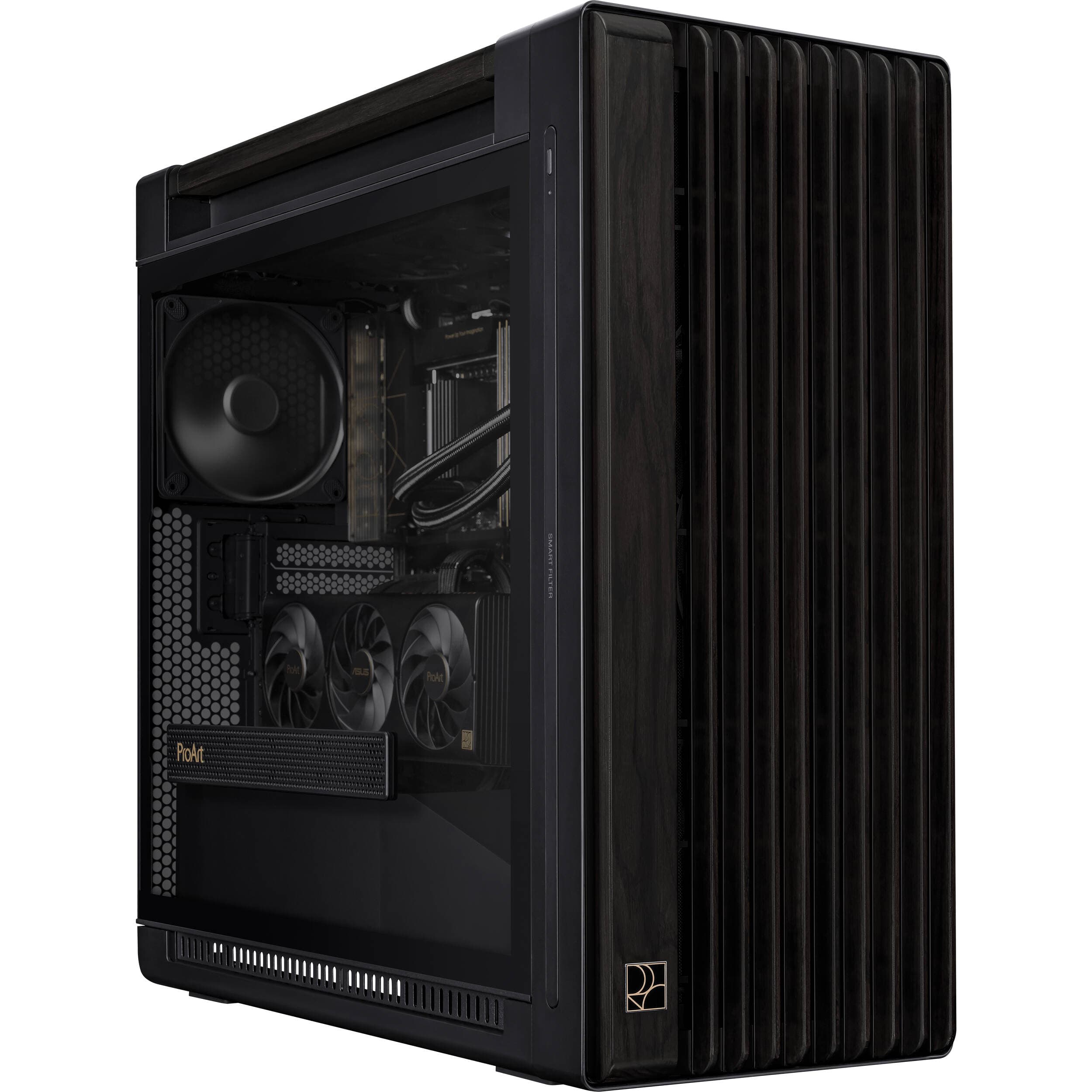 ASUS ProArt PA602 Wood Edition tempered glass E-ATX case with wood-accent design