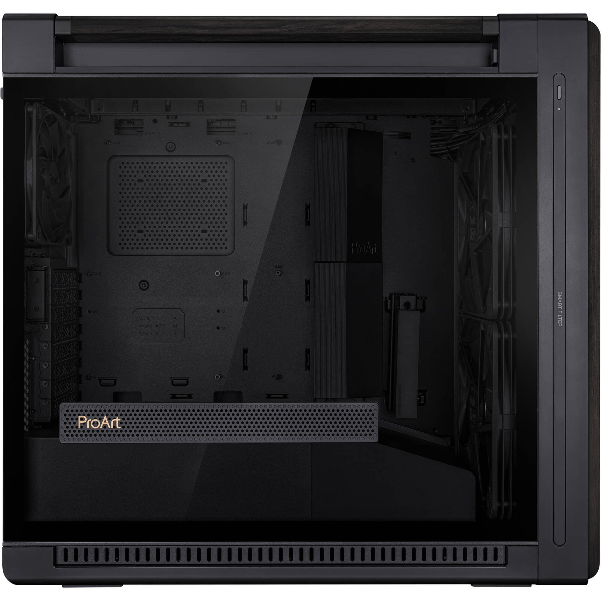 ASUS ProArt PA602 Wood Edition tempered glass E-ATX case with wood-accent design