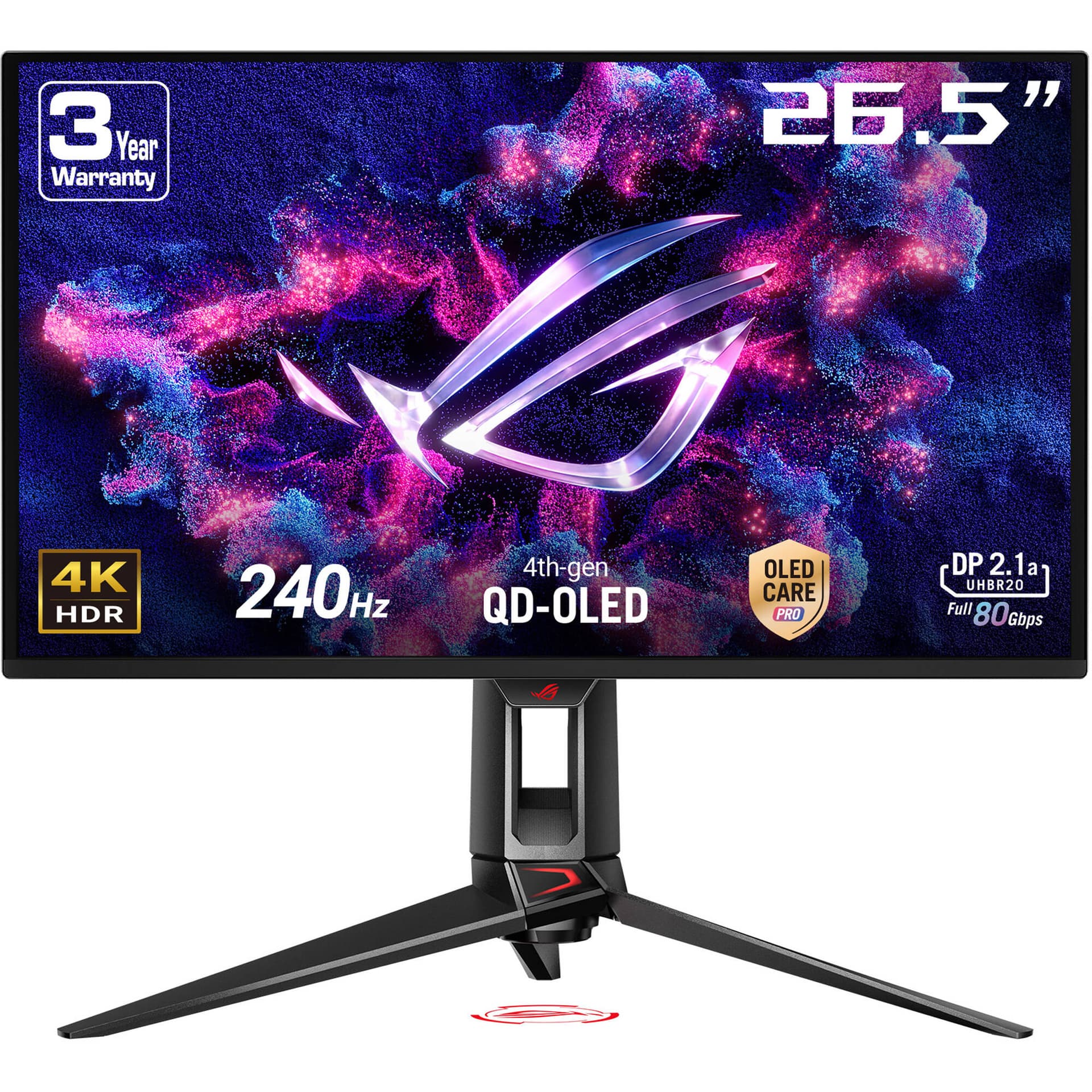 ASUS ROG Swift PG27UCDM 27-inch 4K QD-OLED gaming monitor with 240Hz refresh rate