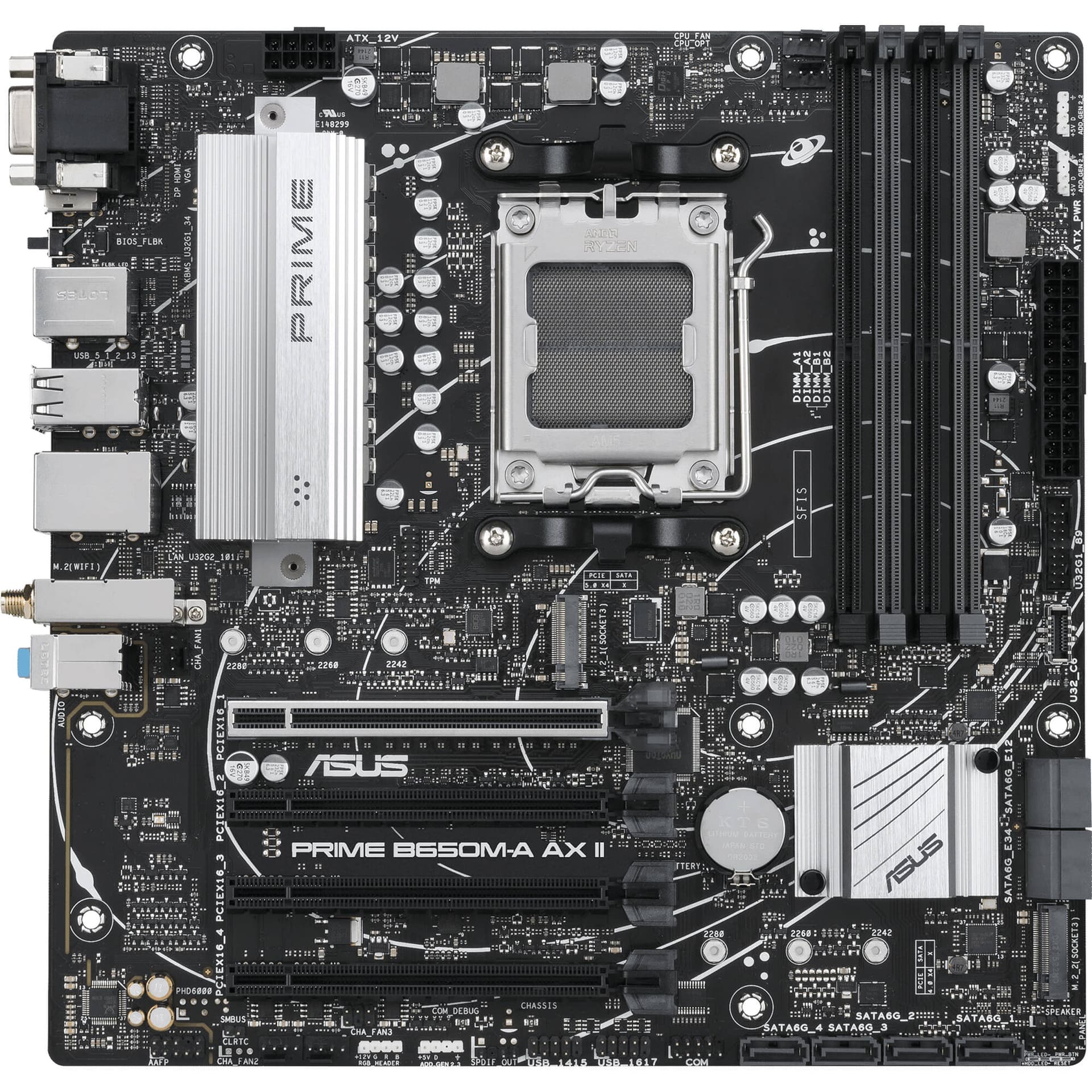 ASUS PRIME B650M-A AX II Micro-ATX motherboard for AM5 Ryzen desktop builds