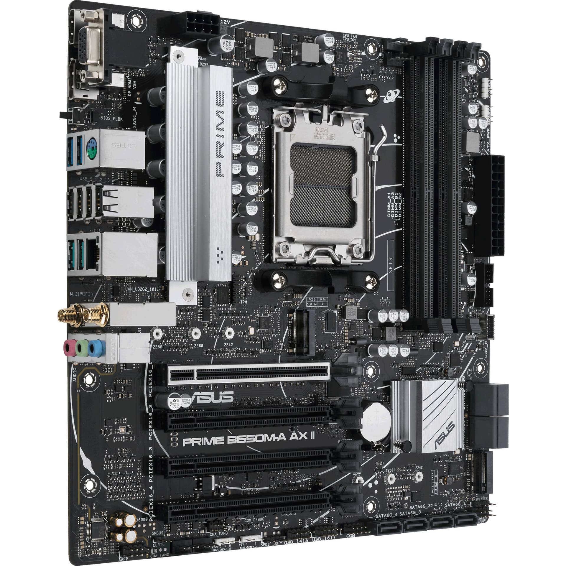 ASUS PRIME B650M-A AX II Micro-ATX motherboard for AM5 Ryzen desktop builds