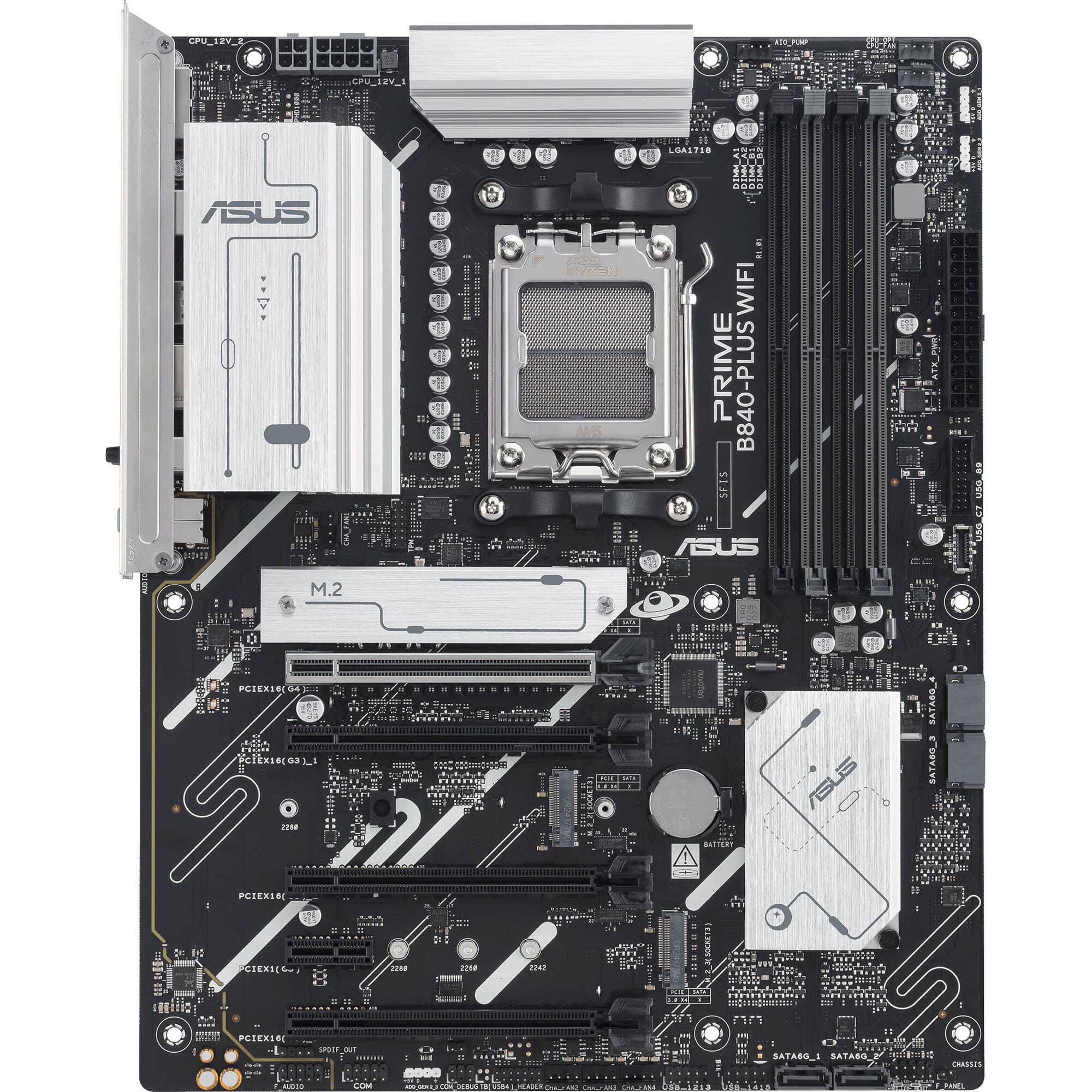 ASUS PRIME B840-PLUS WIFI ATX motherboard for AMD AM5 with DDR5, Wi-Fi 6E, and 3 M.2 slots
