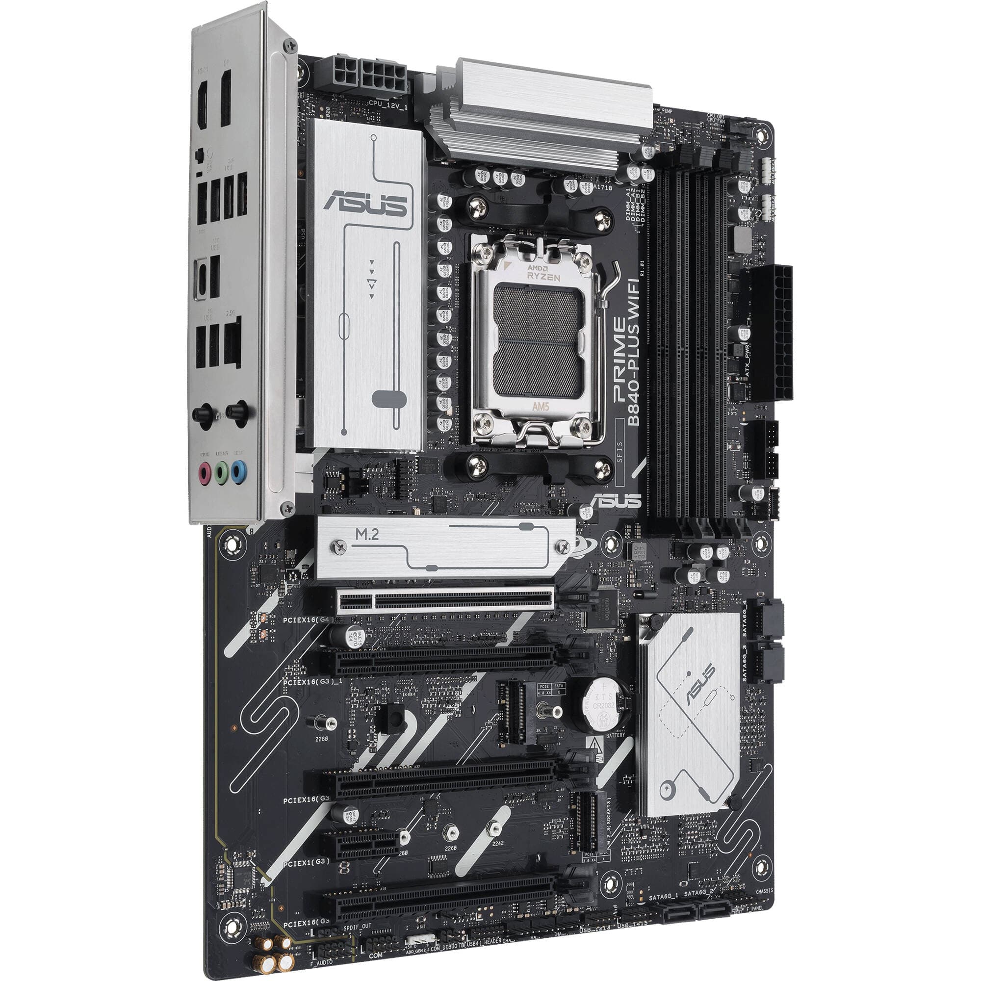 ASUS PRIME B840-PLUS WIFI ATX motherboard for AMD AM5 with DDR5, Wi-Fi 6E, and 3 M.2 slots