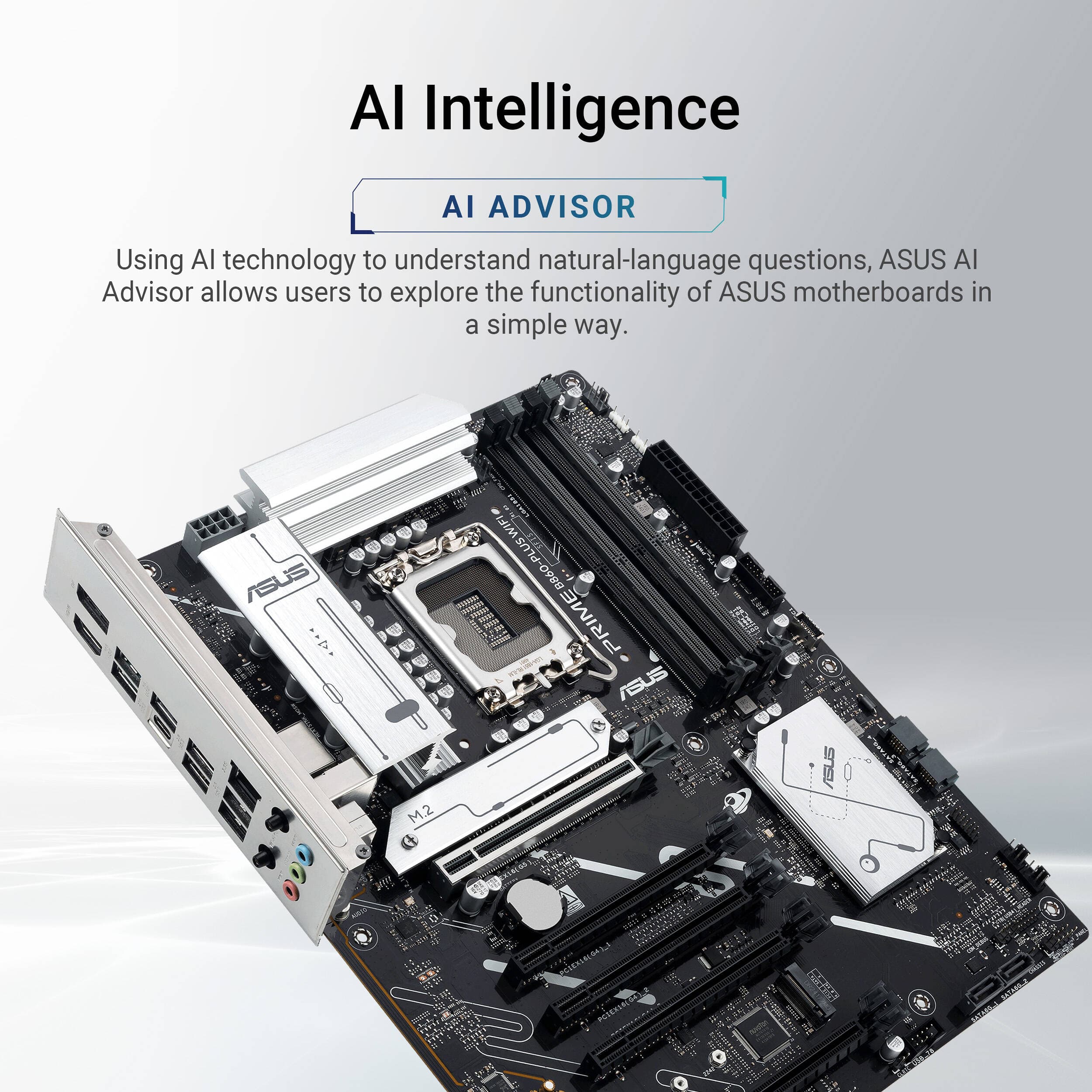 ASUS PRIME B860-PLUS WIFI-CSM ATX motherboard for Intel LGA 1851 processors with DDR5 and Wi‑Fi