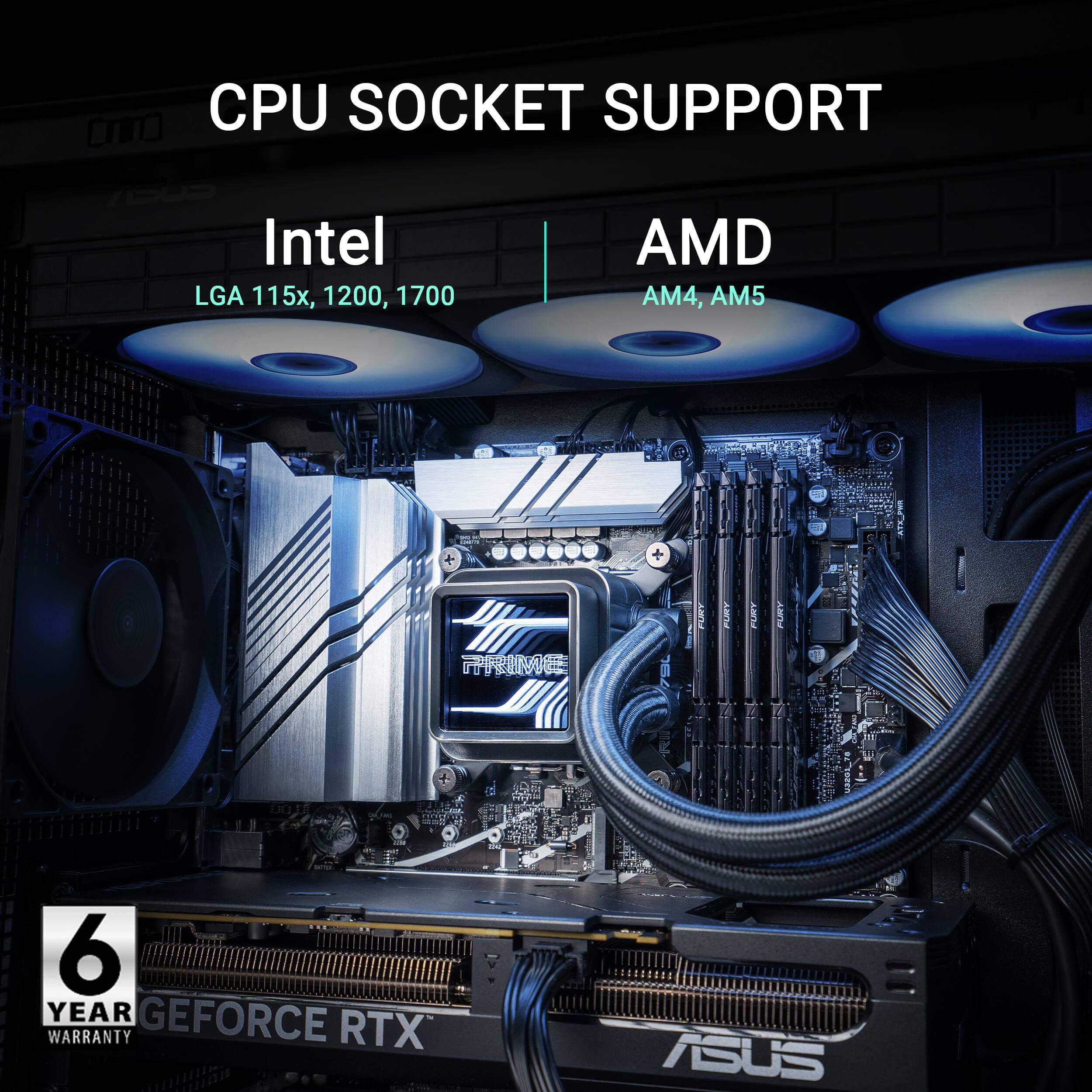 ASUS PRIME LC 360 ARGB 360 mm all-in-one liquid CPU cooler with ARGB fans