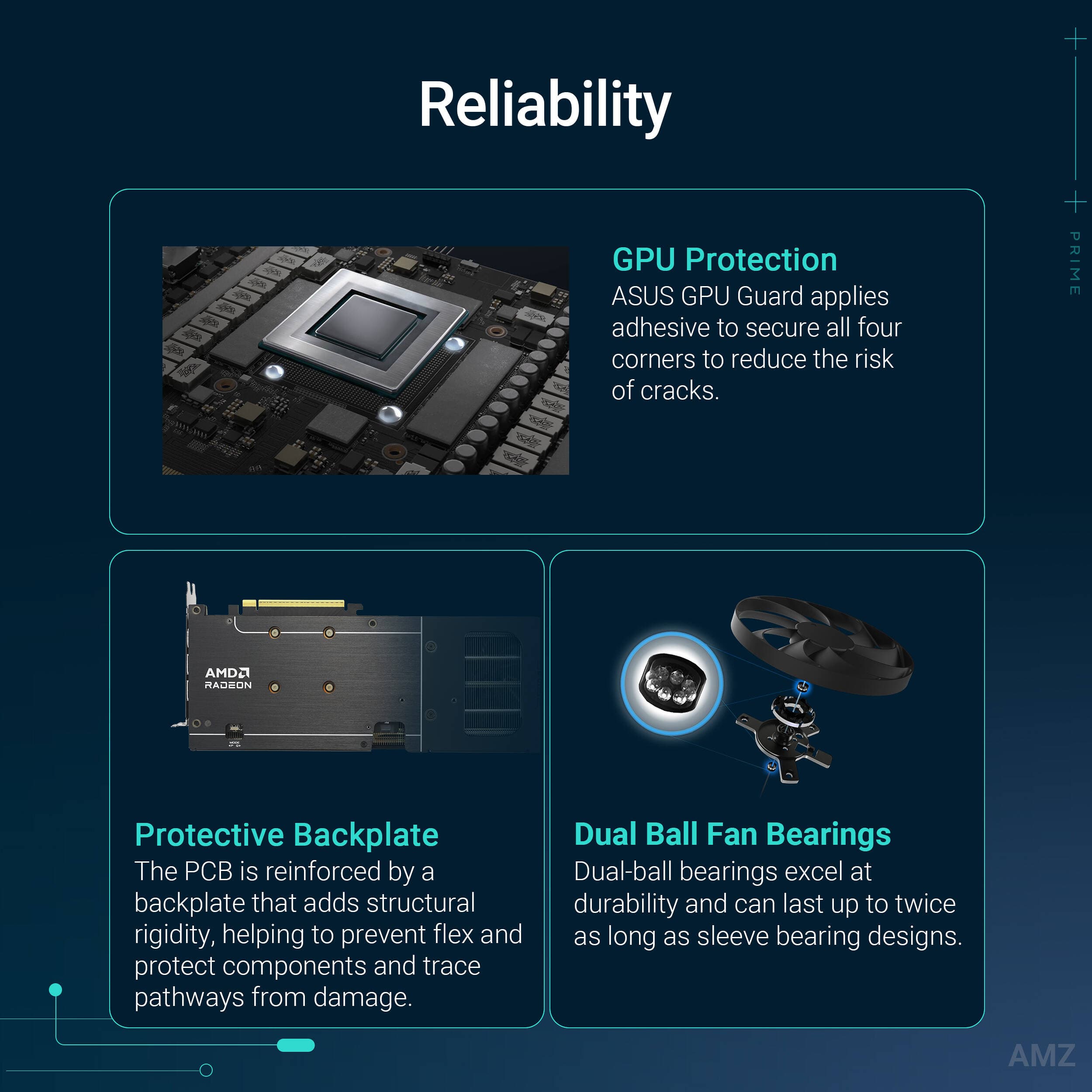 ASUS PRIME RX 9060 XT O16G graphics card with 16GB GDDR6, dual fan cooling, and PCIe 5.0 interface
