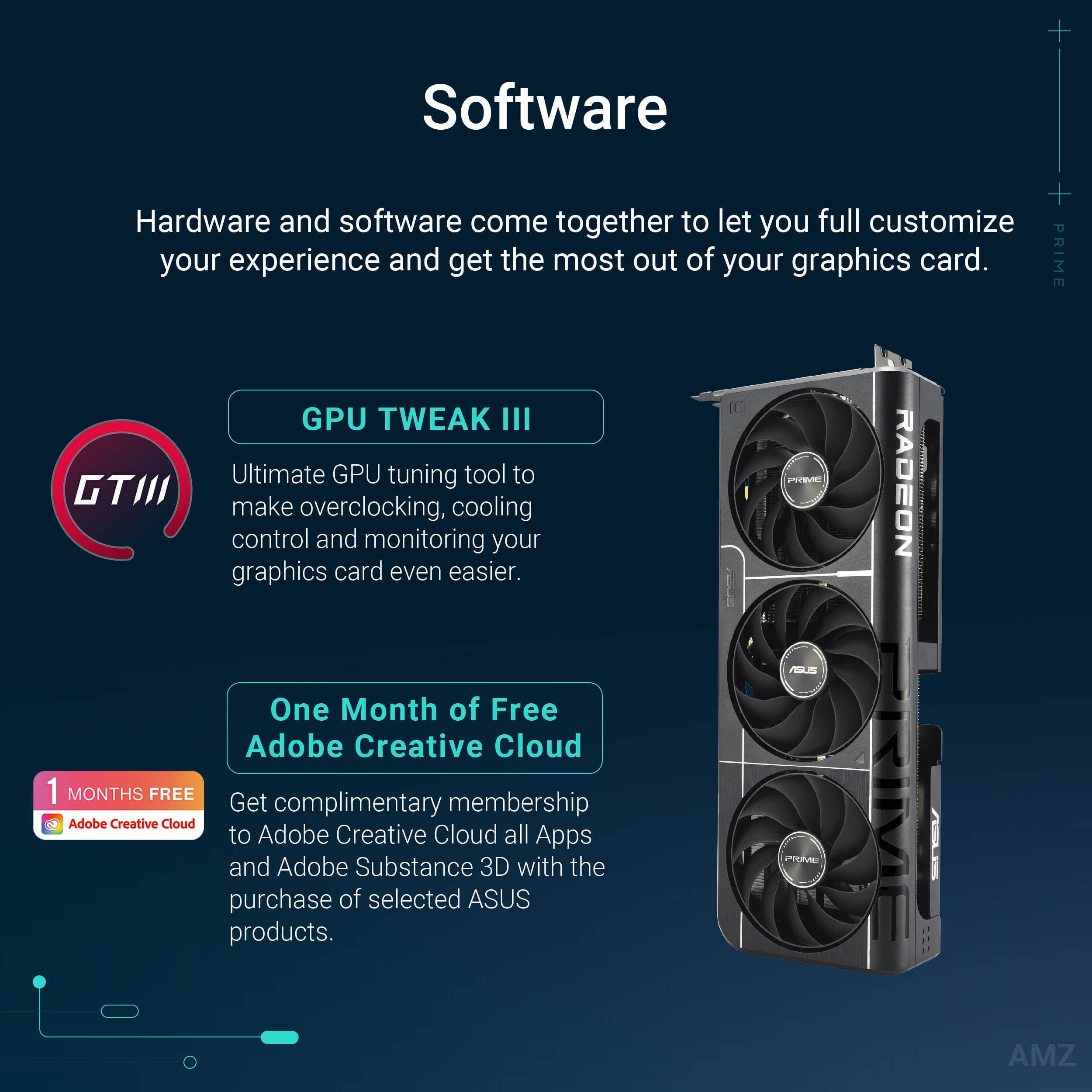 ASUS PRIME RX 9060 XT O16G graphics card with 16GB GDDR6, dual fan cooling, and PCIe 5.0 interface