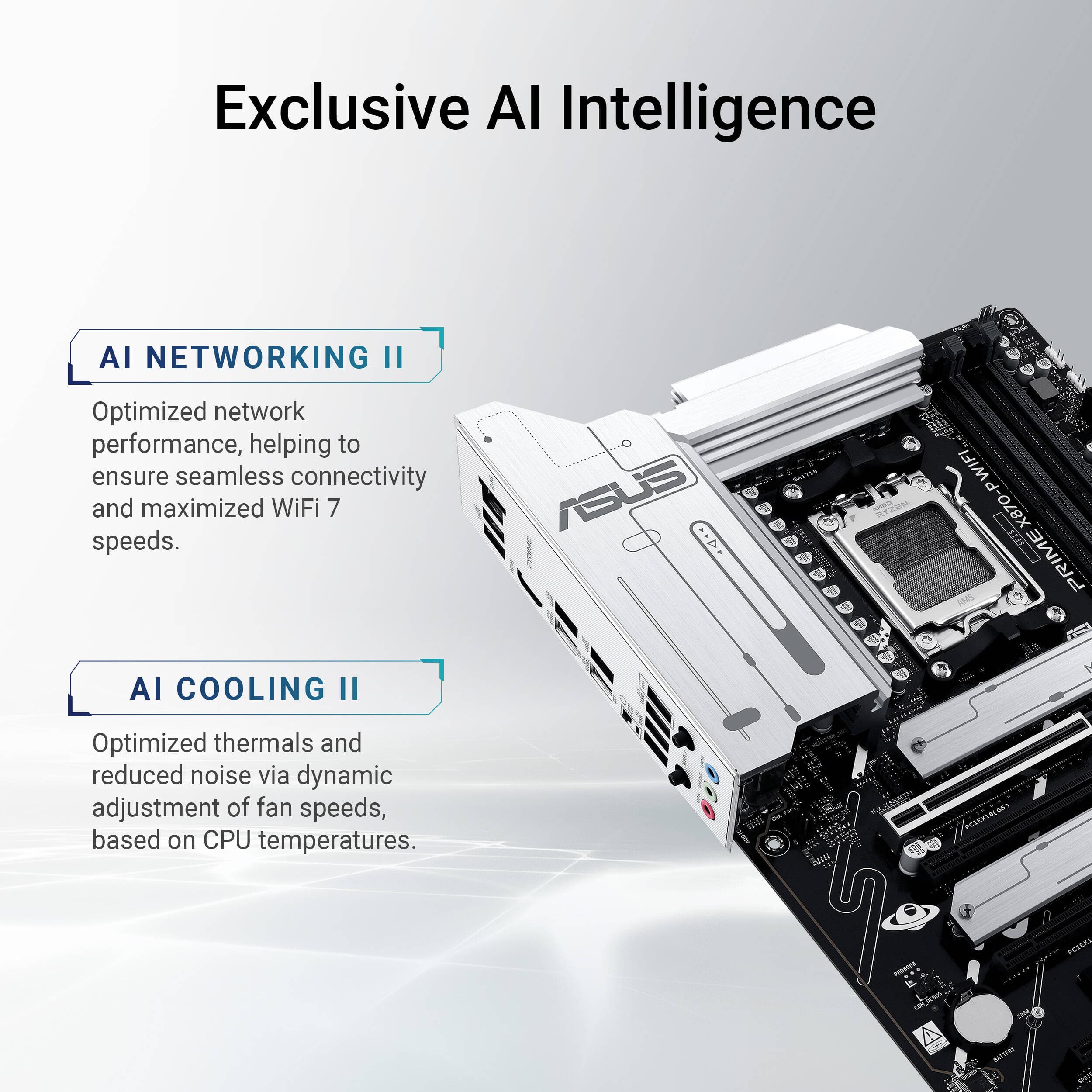 ASUS PRIME X870-P WIFI ATX motherboard for AMD AM5 processors with Wi-Fi 7 and PCIe 5.0
