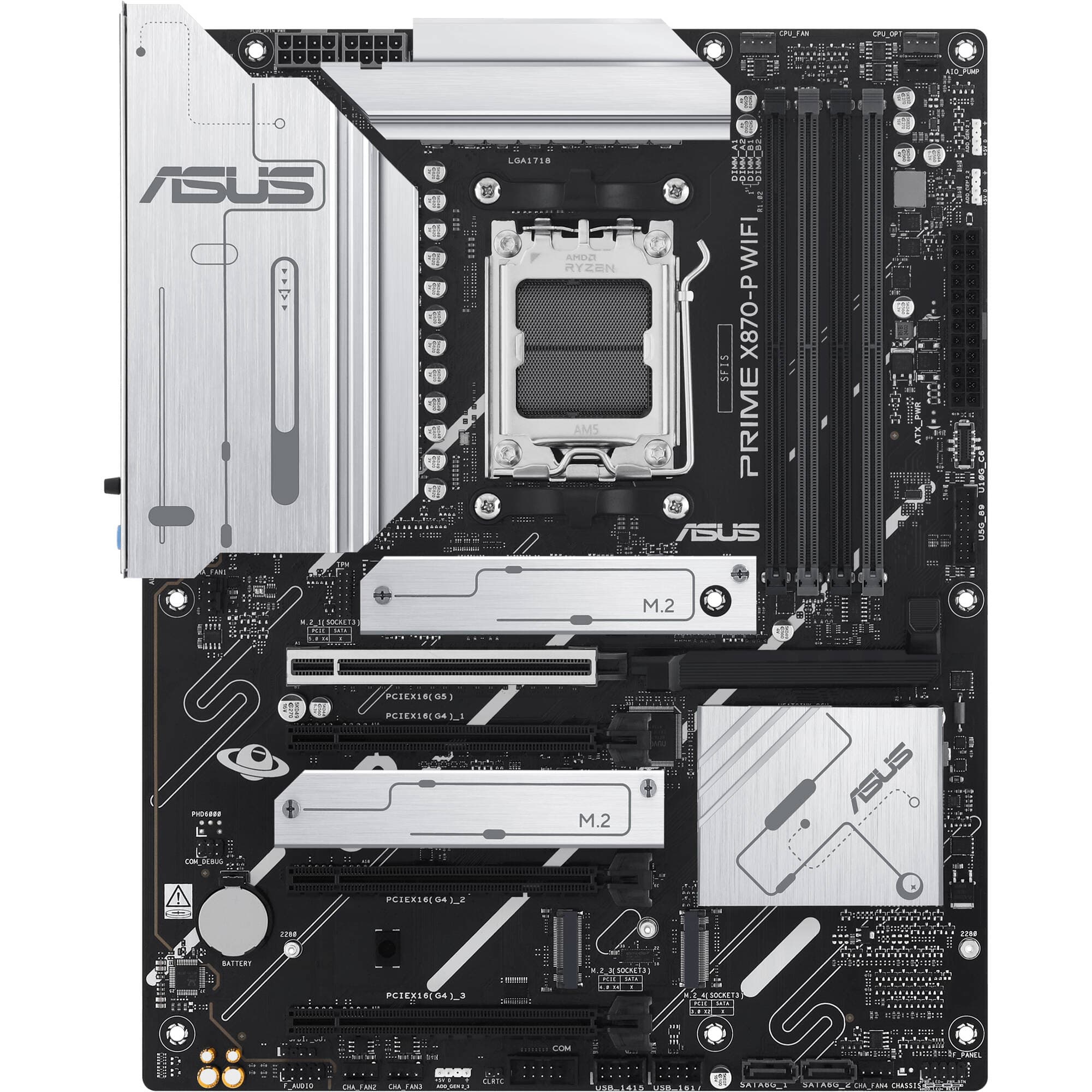 ASUS PRIME X870-P WIFI ATX motherboard for AMD AM5 processors with Wi-Fi 7 and PCIe 5.0