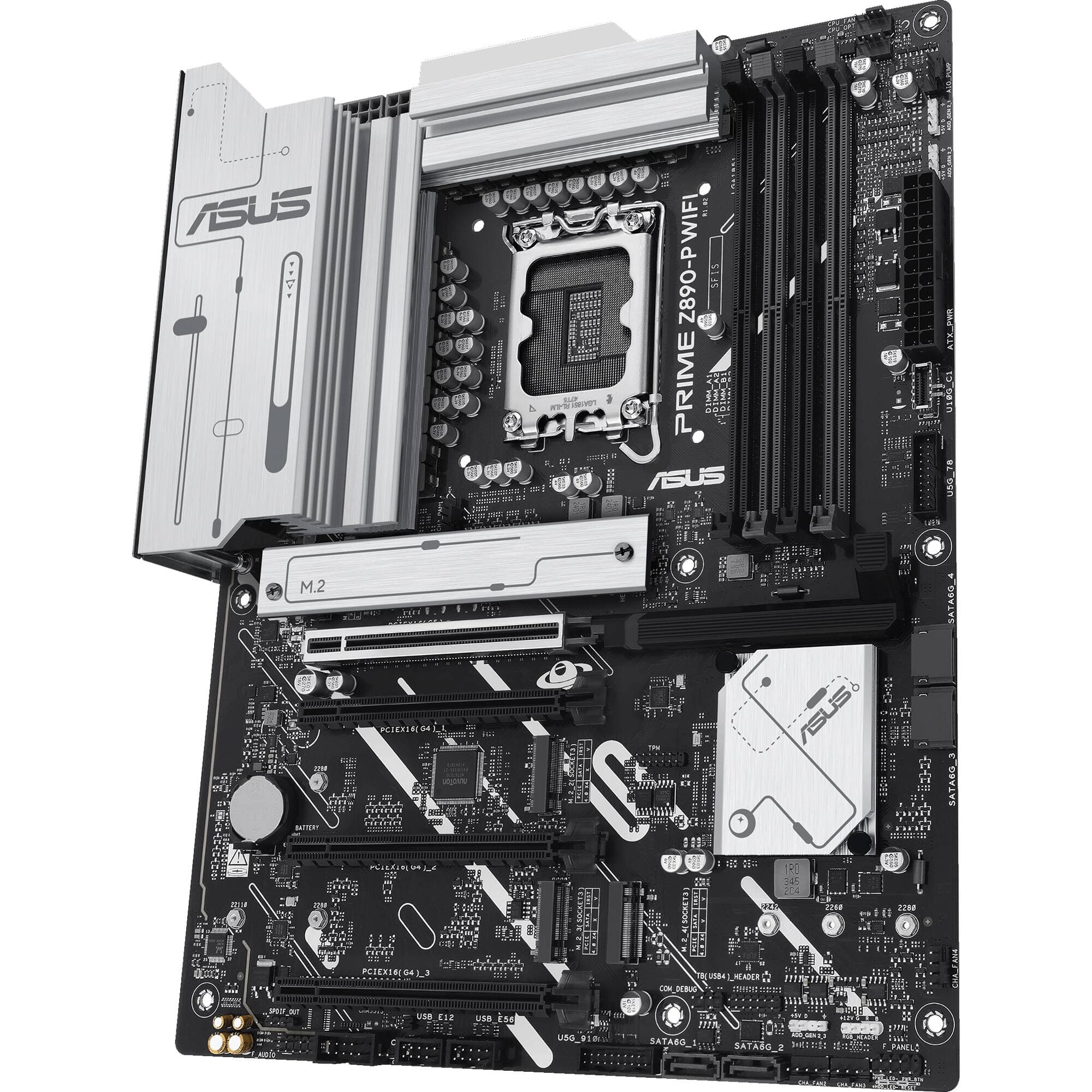 ASUS PRIME Z890-P WIFI ATX motherboard with LGA 1851 socket, Wi-Fi 7, and 4 M.2 slots