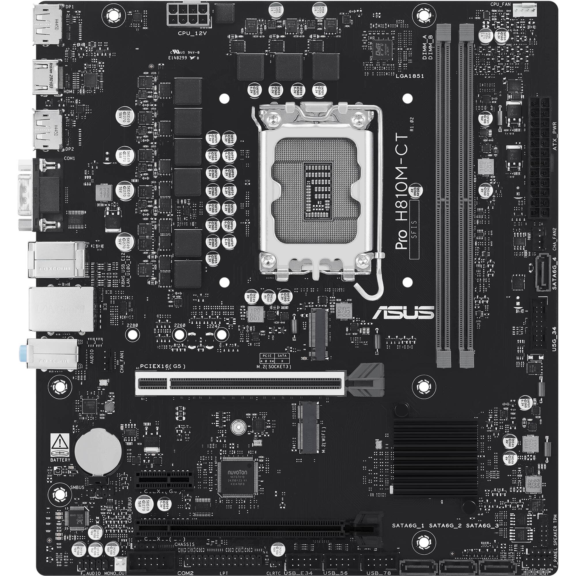 ASUS PRO H810M-CT-CSM Micro-ATX Intel H810 business motherboard with DDR5 and HDMI