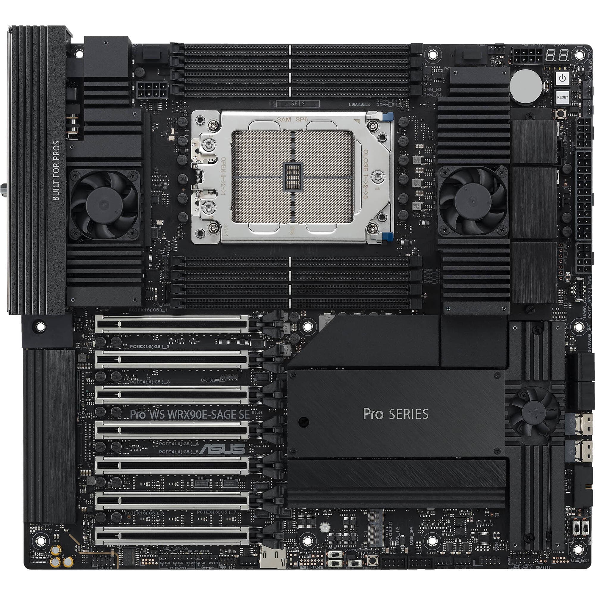ASUS PRO WS WRX90E-SAGE SE workstation motherboard in E-ATX form factor