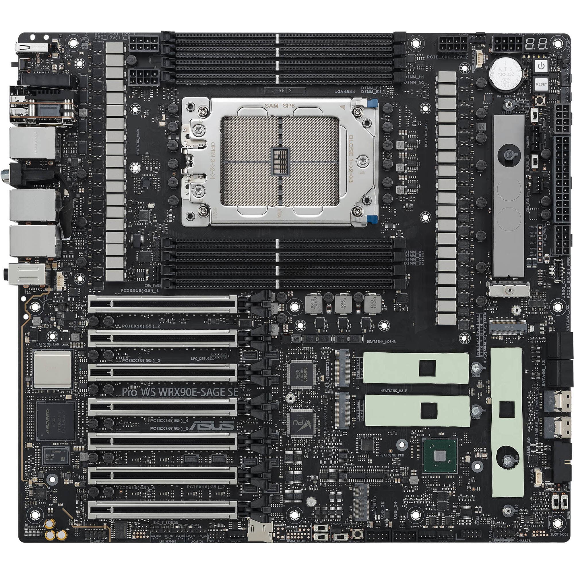 ASUS PRO WS WRX90E-SAGE SE workstation motherboard in E-ATX form factor