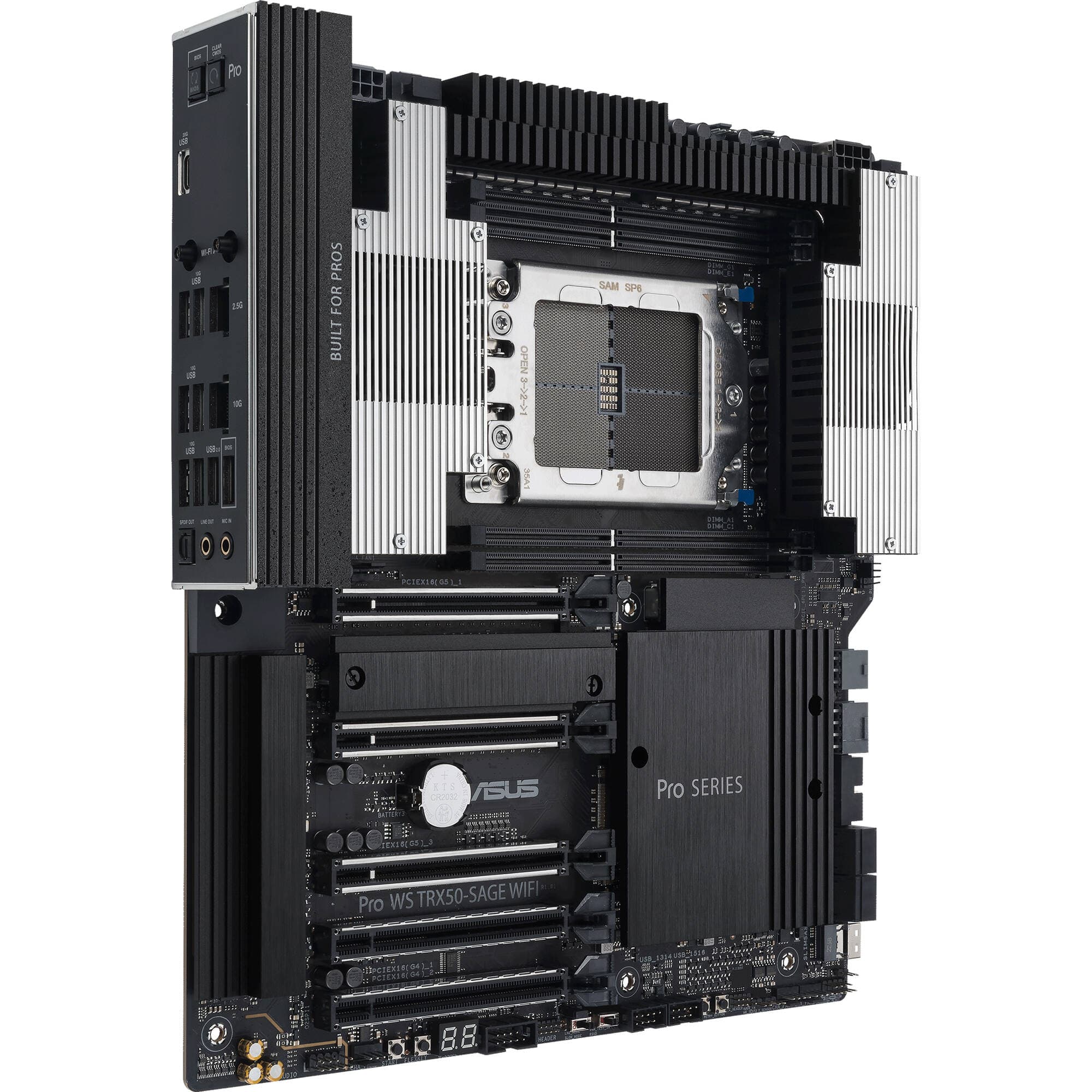 ASUS PRO WS TRX50-SAGE WIFI workstation motherboard with TRX50 platform and integrated WiFi