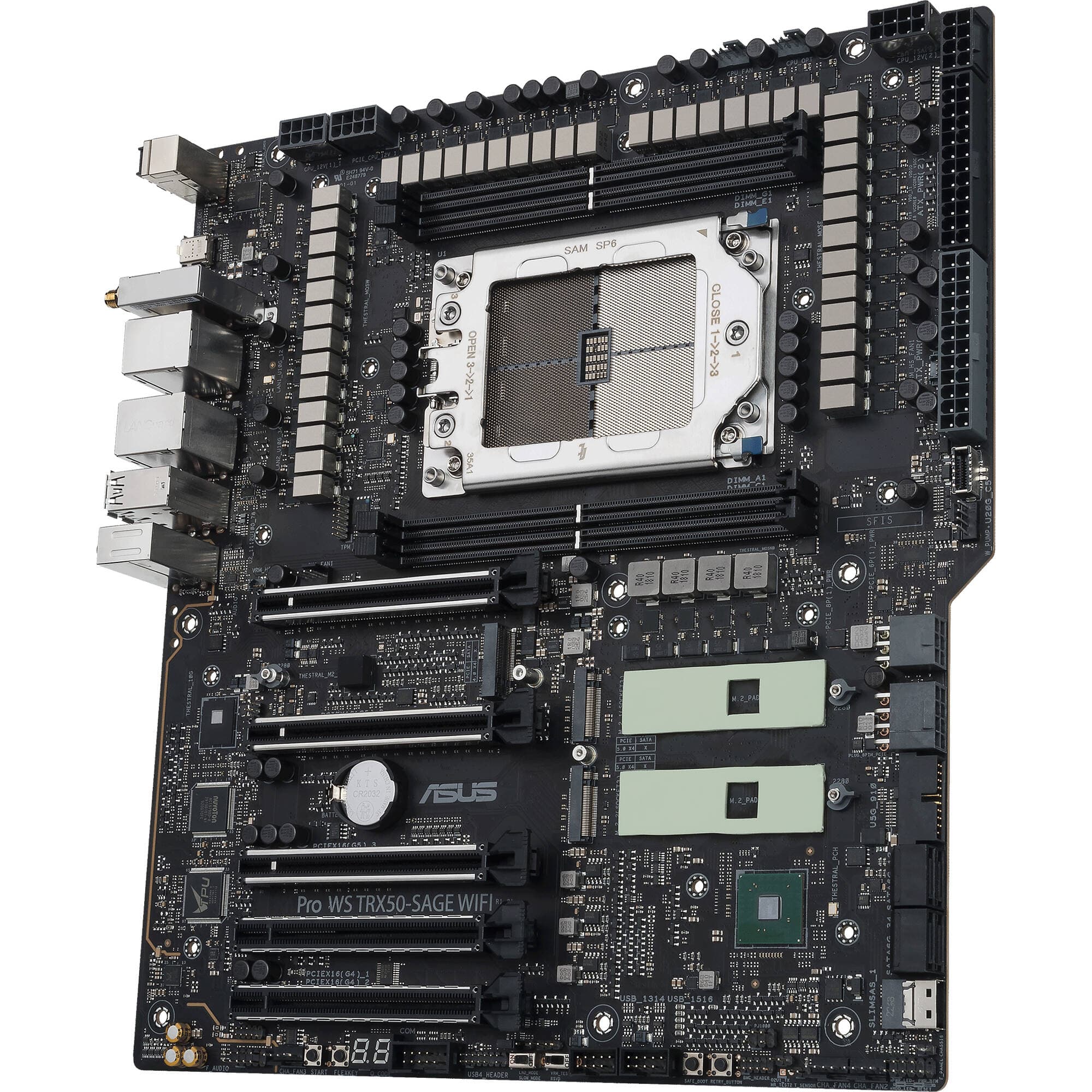 ASUS PRO WS TRX50-SAGE WIFI workstation motherboard with TRX50 platform and integrated WiFi