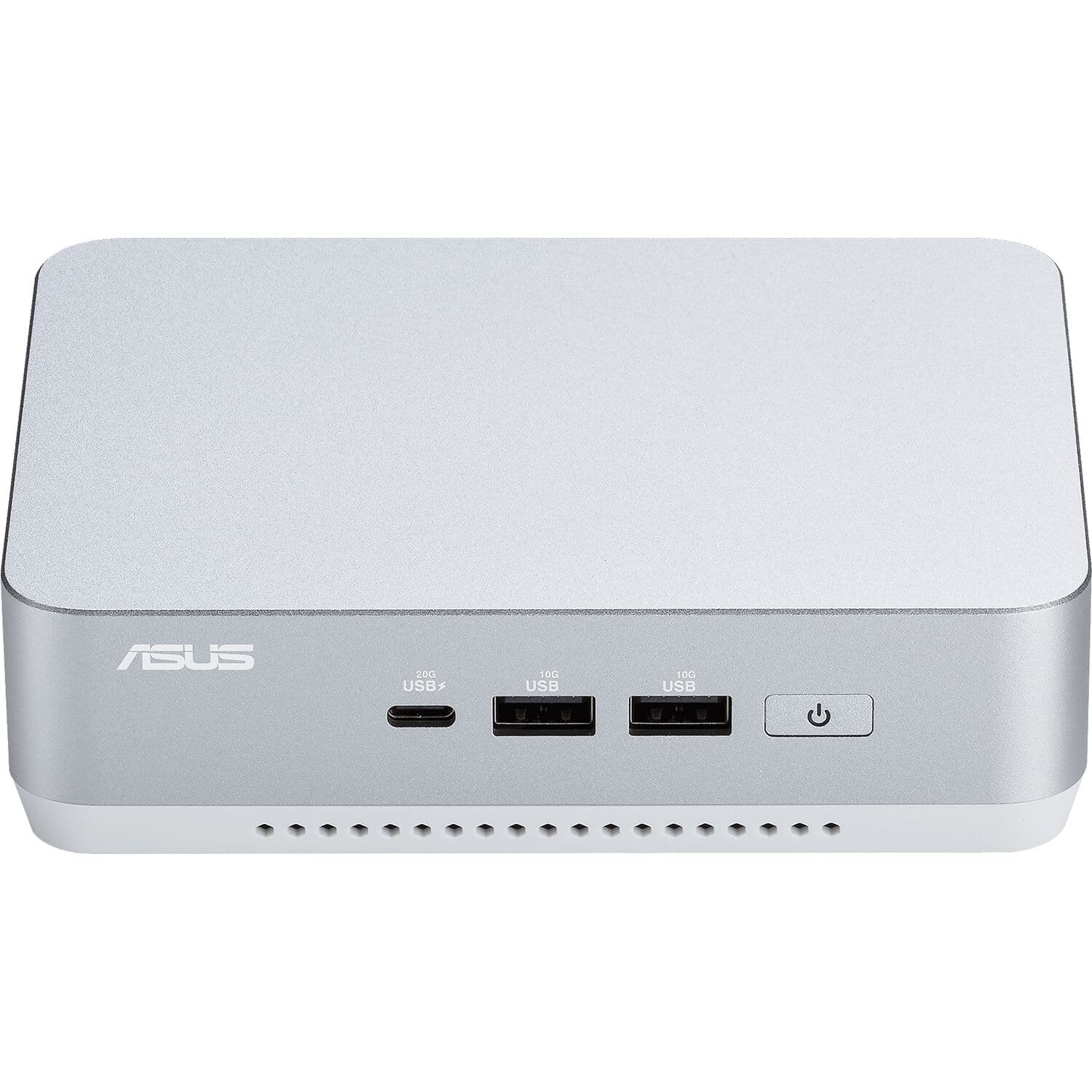 ASUS NUC 14 Pro+ mini PC in silver aluminum chassis with Thunderbolt 4 and VESA mount support