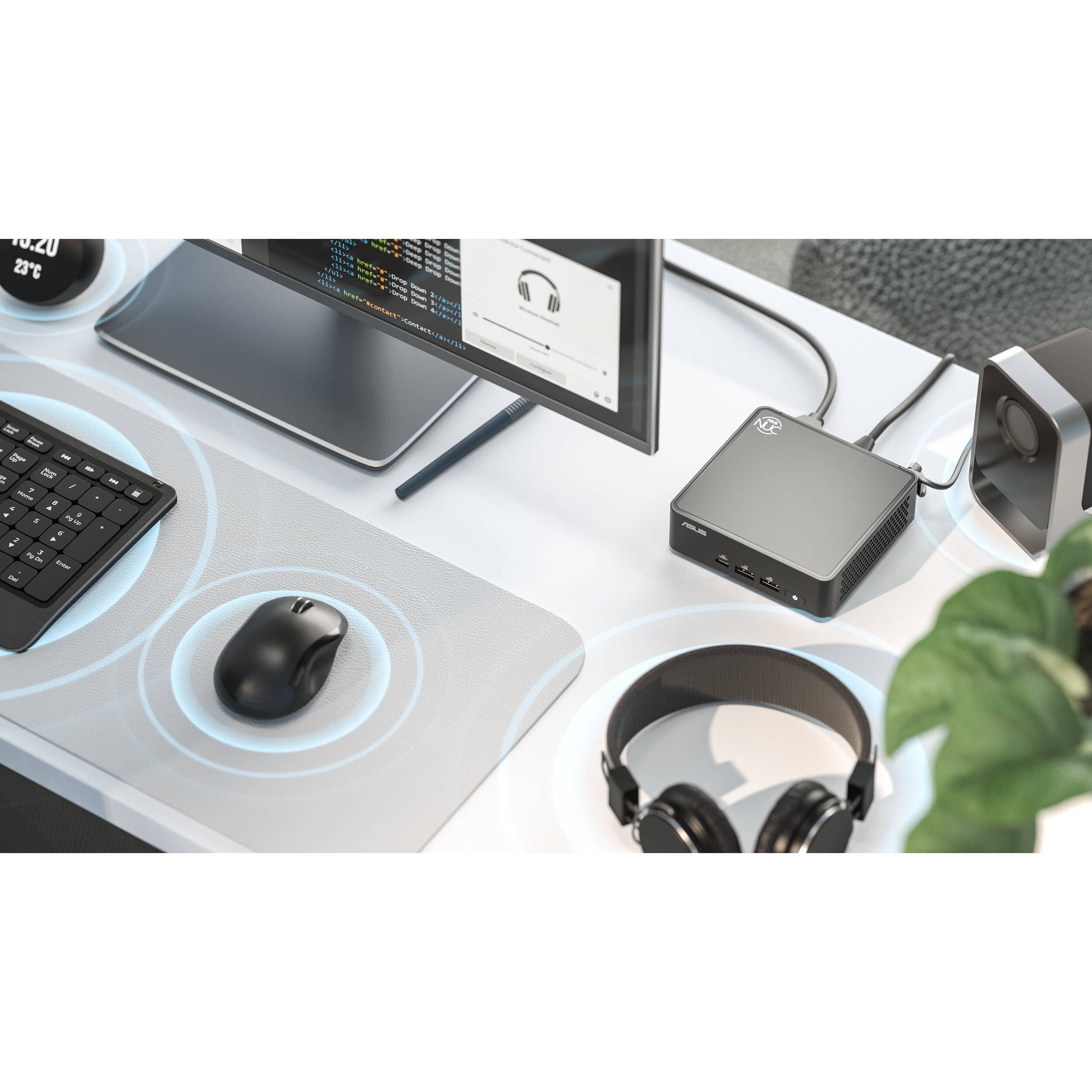 ASUS NUC 15 Pro Slim mini PC with Intel Core 3 100U, 16GB DDR5, 512GB NVMe SSD, and VESA mount