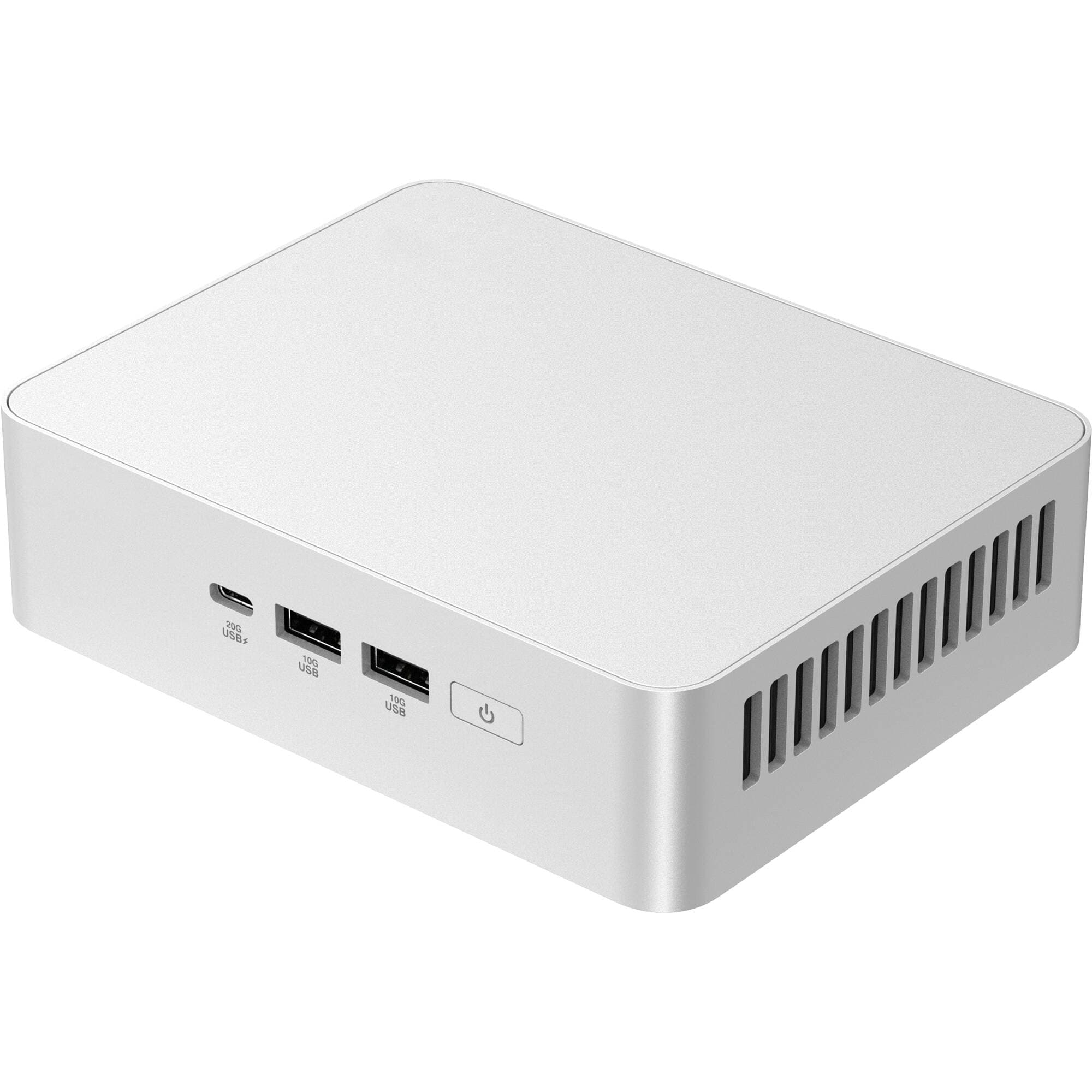 ASUS RNUC15CRSU50000U mini PC with silver aluminum chassis and VESA mount support