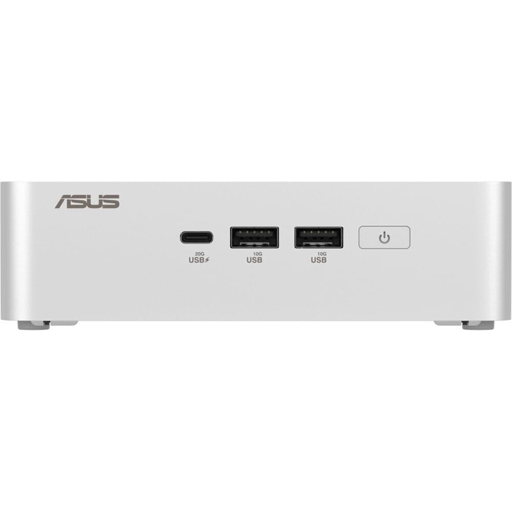 ASUS NUC 15 Pro+ mini PC with Core Ultra 9 285H, 32GB DDR5, 1TB NVMe SSD, Thunderbolt 4, and silver aluminum chassis