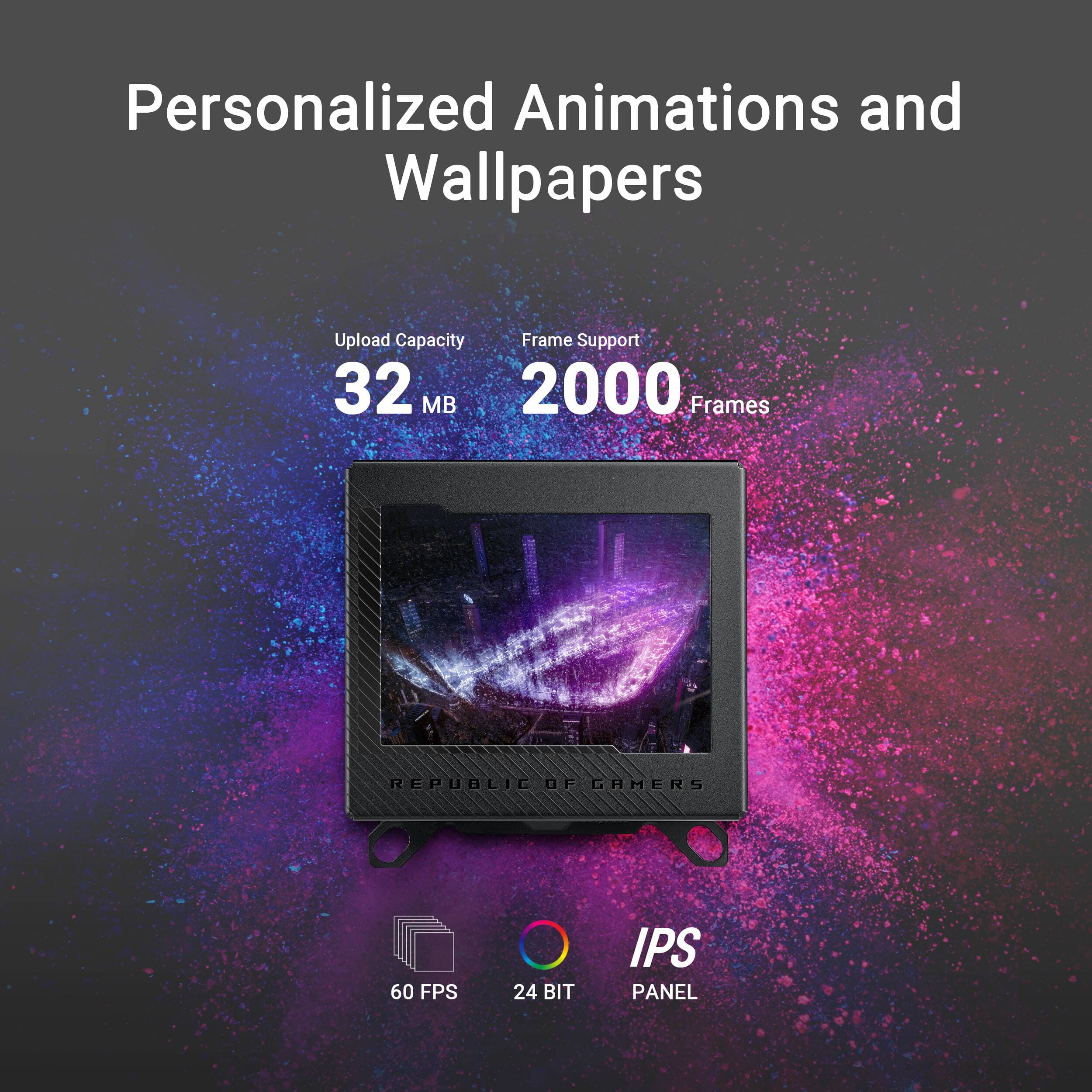 ASUS ROG RYUJIN III WB CPU water block with 3.5-inch LCD and black finish