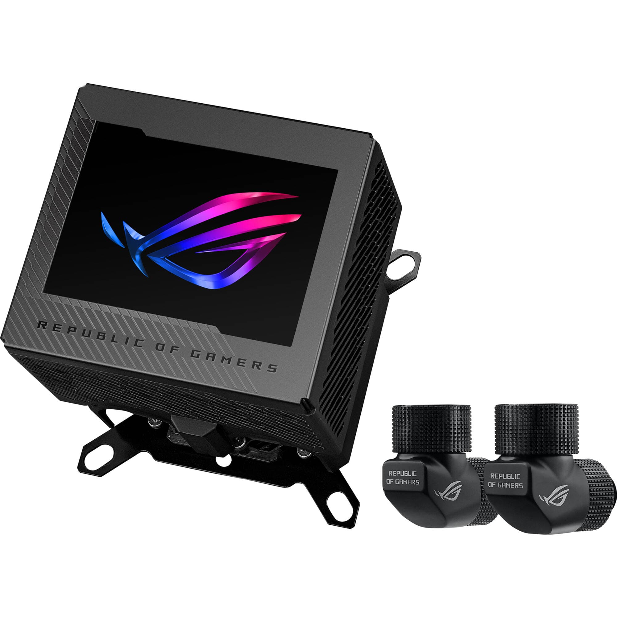 ASUS ROG RYUJIN III WB CPU water block with 3.5-inch LCD and black finish