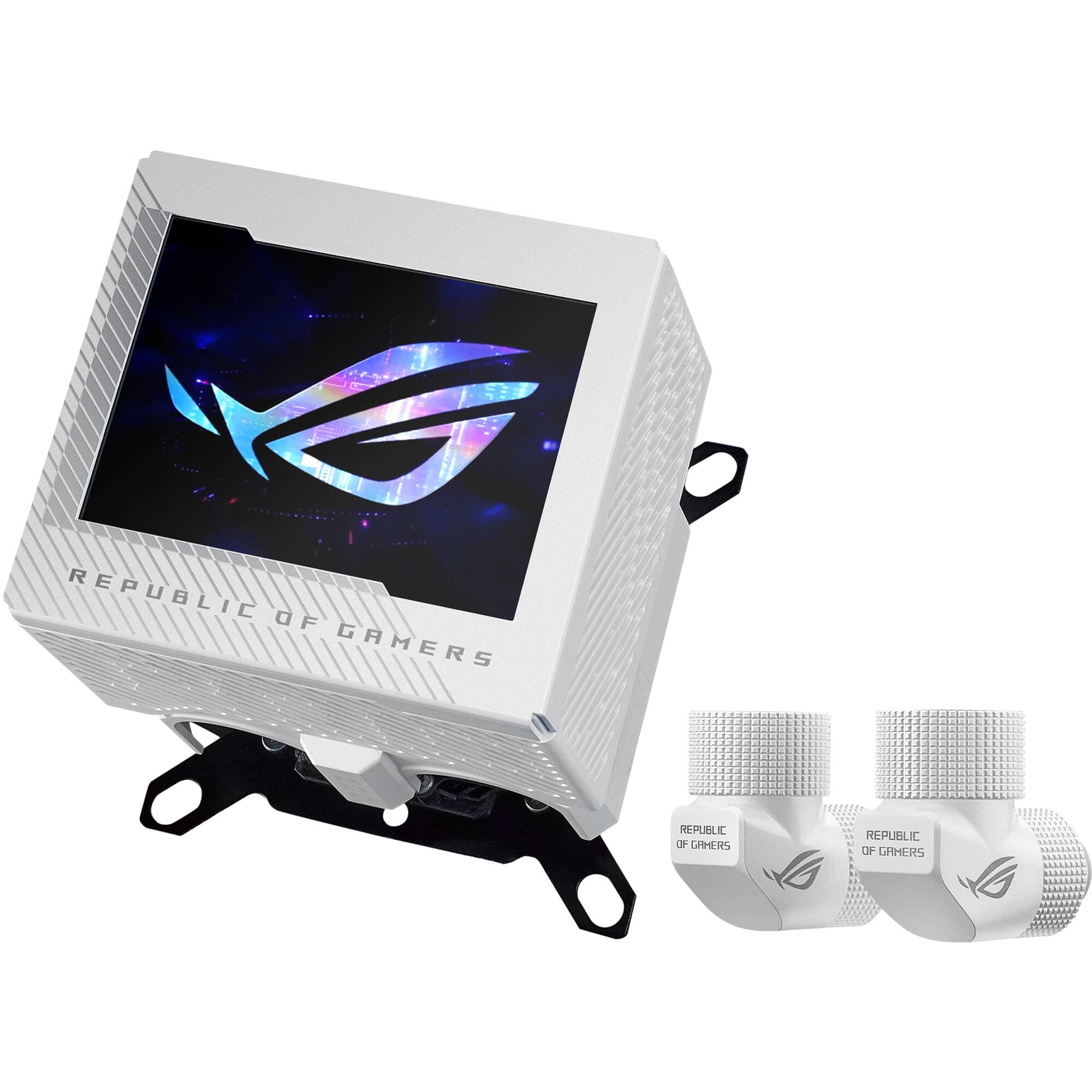 ASUS ROG RYUJIN III WB WHT white CPU water block with 3.5-inch LCD display