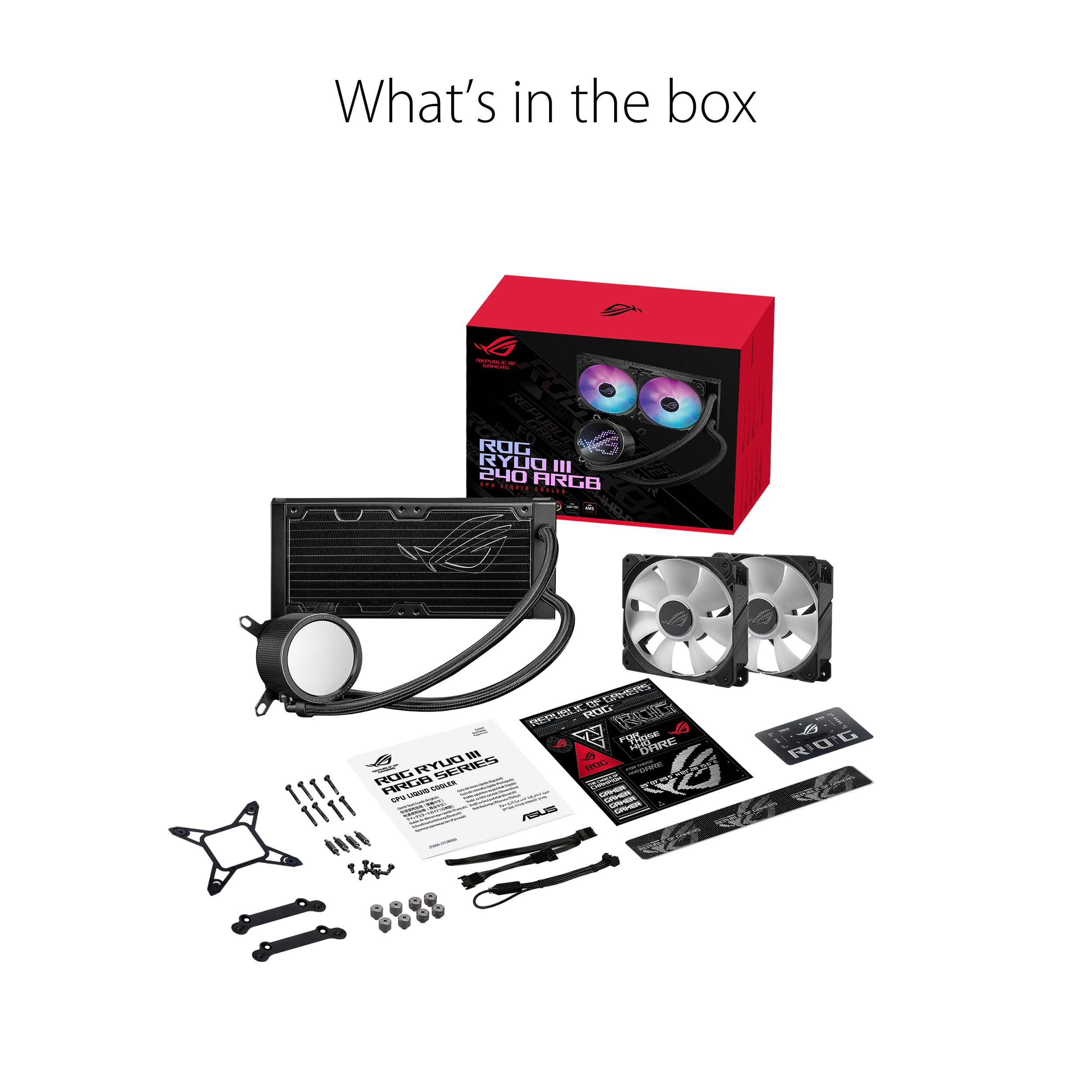 ASUS ROG Ryuo III 240 ARGB 240 mm AIO CPU cooler with LCD pump display