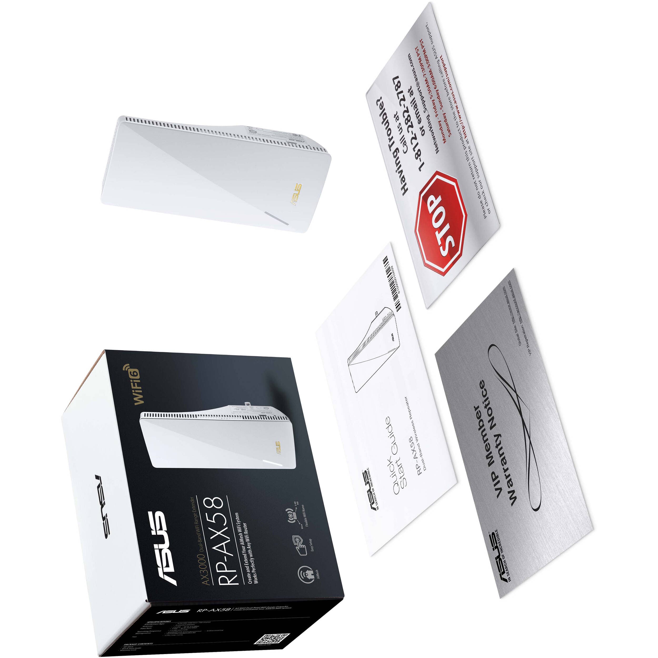 ASUS RP-AX58 AX3000 WiFi 6 range extender with Gigabit Ethernet and AiMesh support