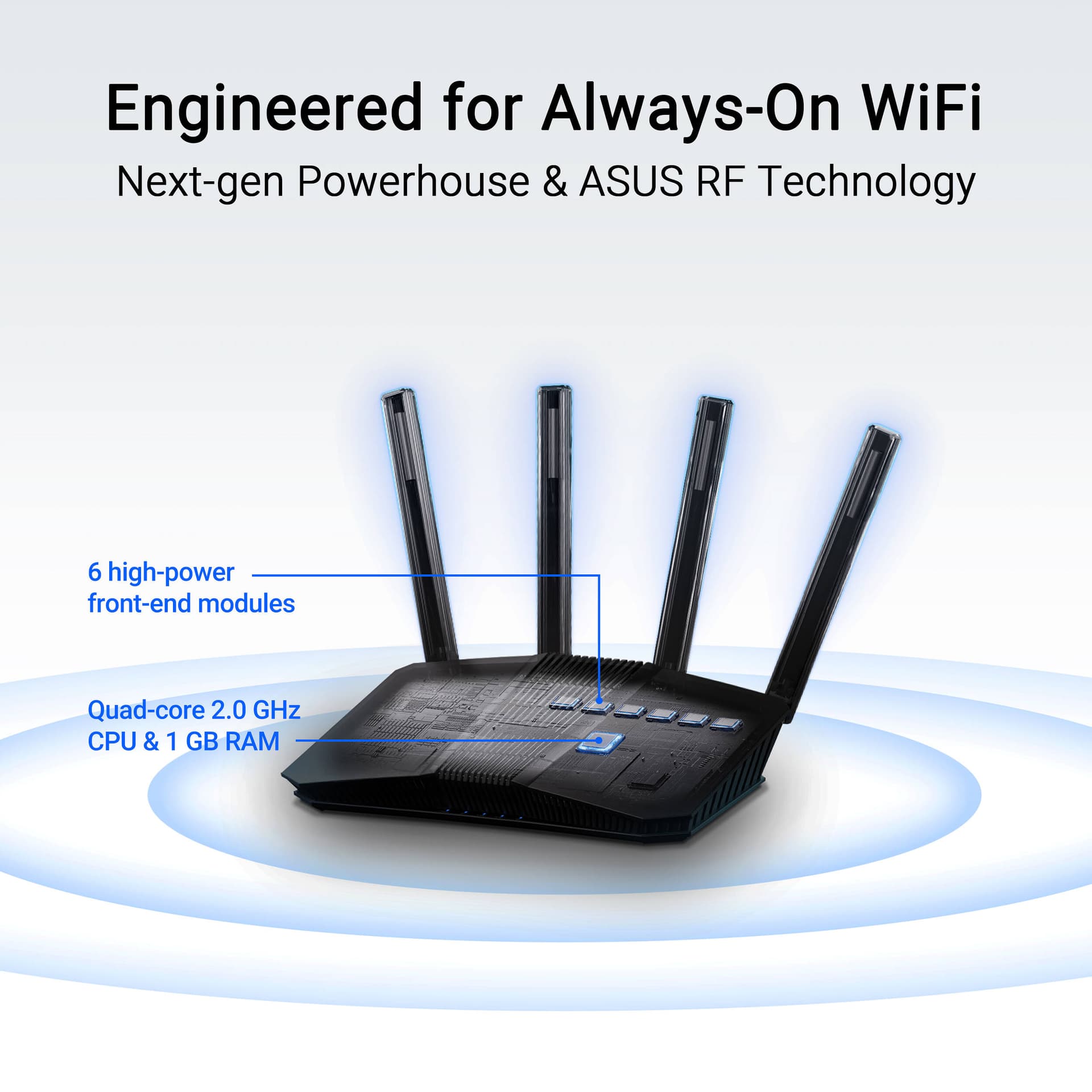ASUS RT-BE82U dual-band Wi-Fi 7 router with five 2.5GbE ports and AiMesh support
