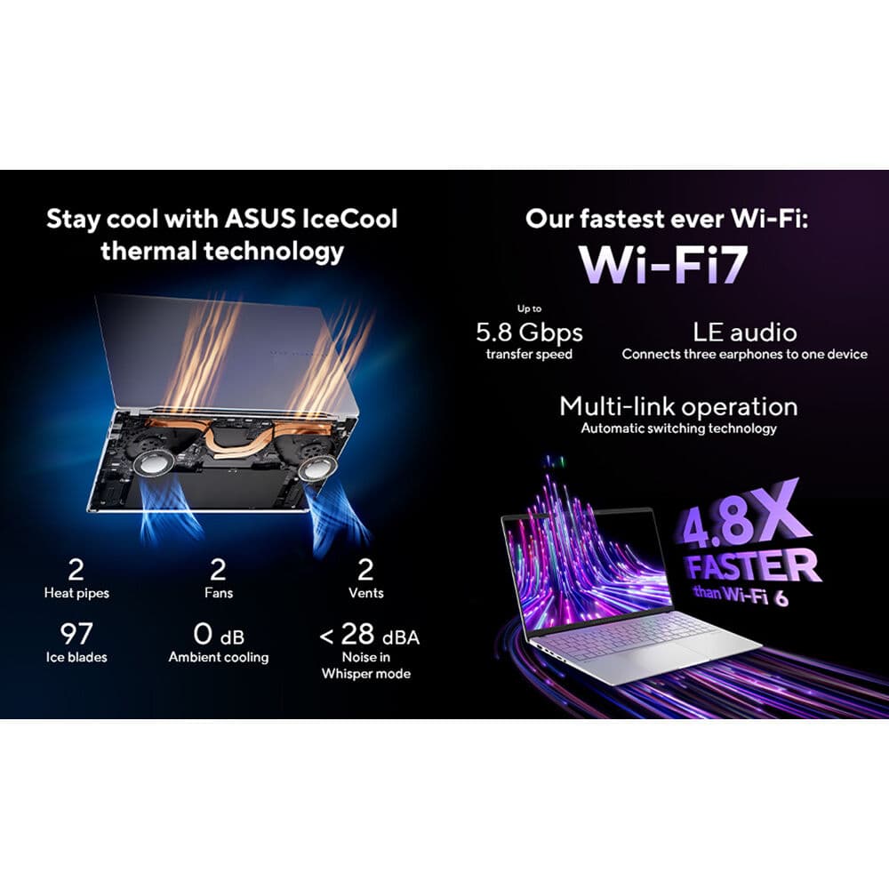 ASUS Vivobook S 15 OLED laptop with Snapdragon X Elite processor, 16GB memory, and 1TB SSD