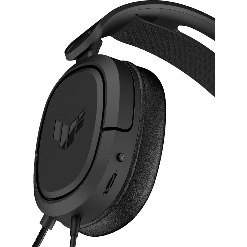 ASUS TUF Gaming H1 black wired gaming headset with over-ear cups and boom microphone