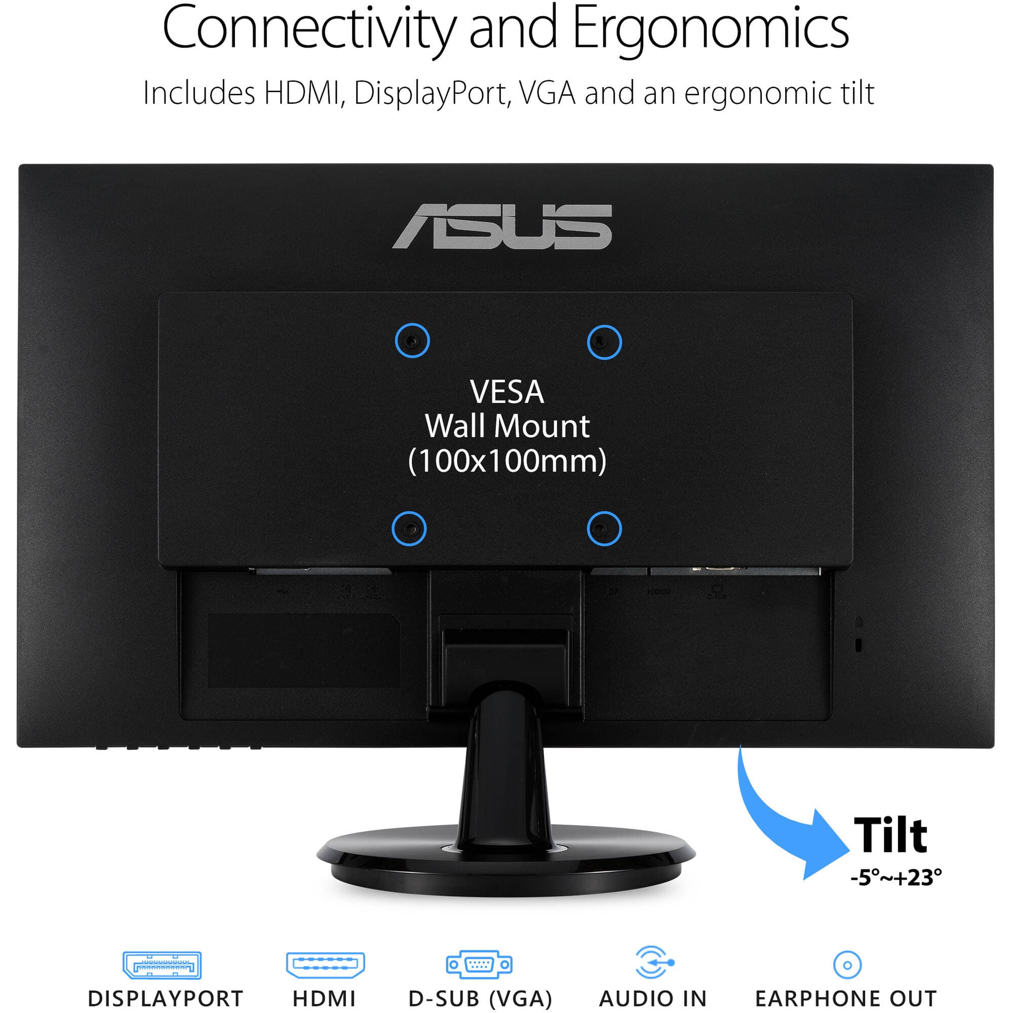 ASUS VA24DQ 23.8-inch Full HD IPS monitor with frameless bezel and HDMI