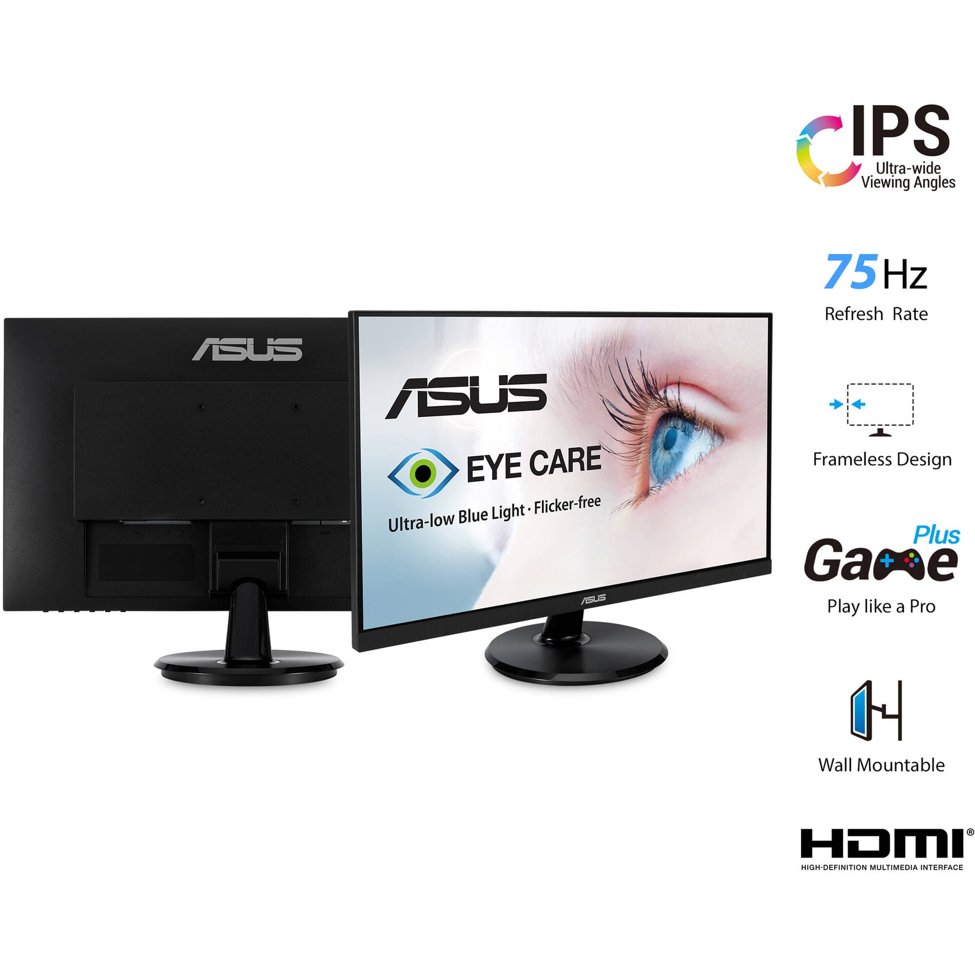 ASUS VA24DQ 23.8-inch Full HD IPS monitor with frameless bezel and HDMI