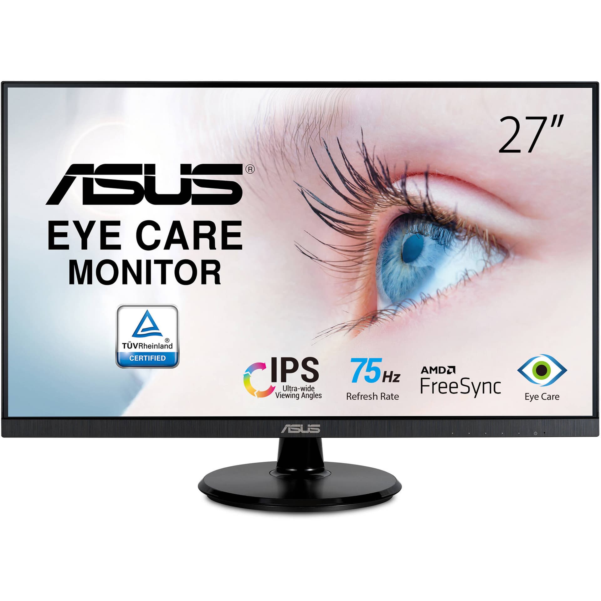 ASUS VA27DQ 27-inch Full HD IPS monitor with frameless design and adjustable tilt stand