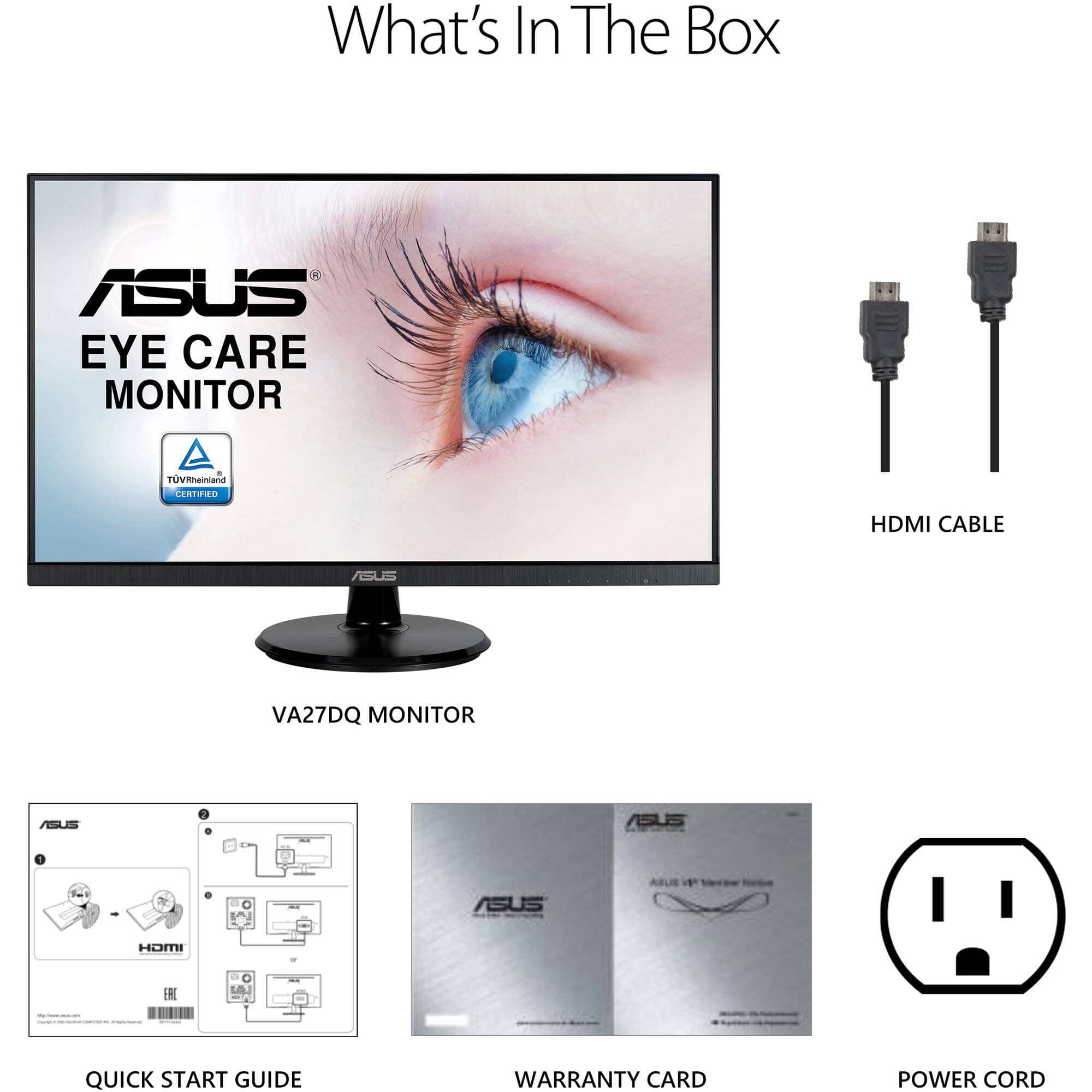 ASUS VA27DQ 27-inch Full HD IPS monitor with frameless design and adjustable tilt stand