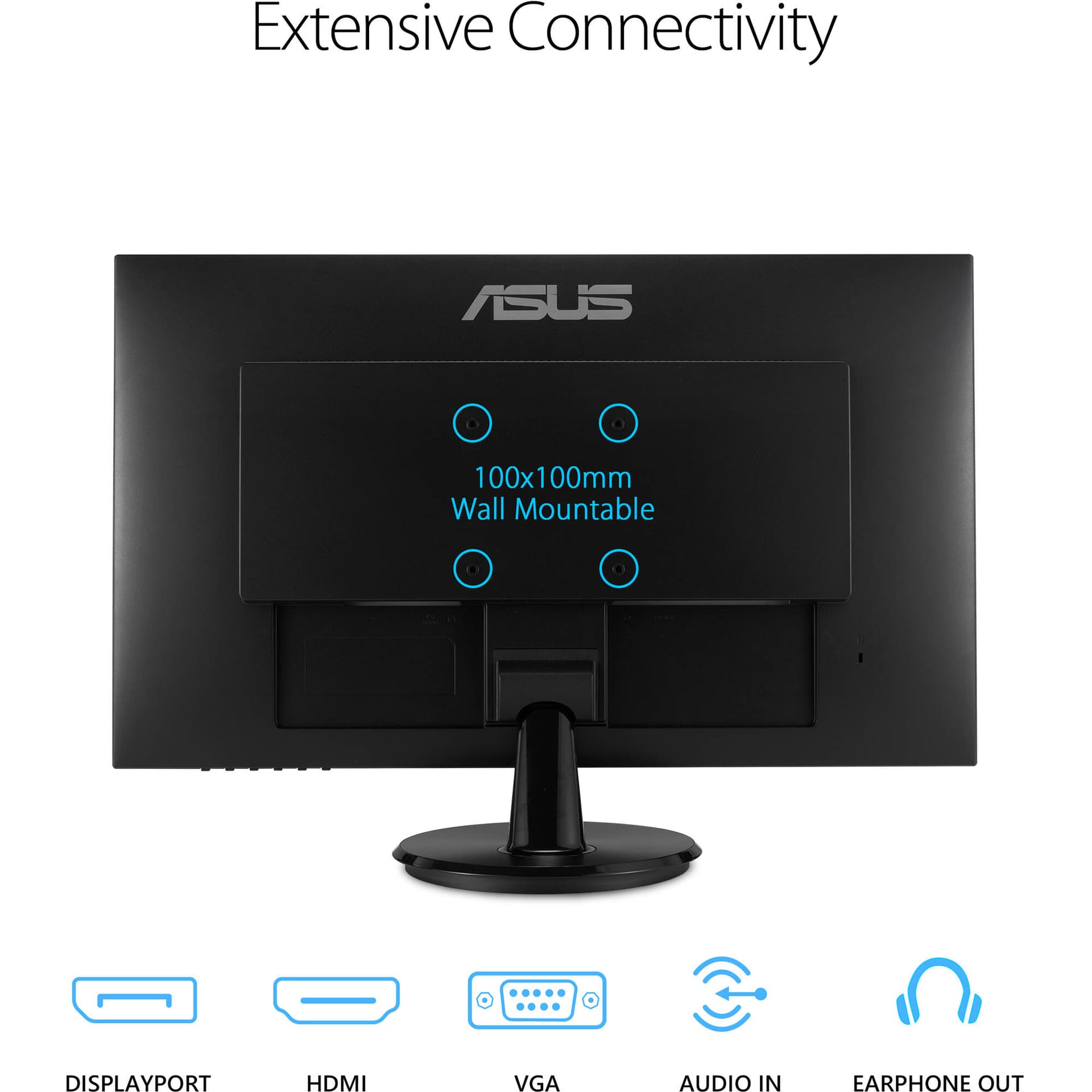 ASUS VA27DQ 27-inch Full HD IPS monitor with frameless design and adjustable tilt stand