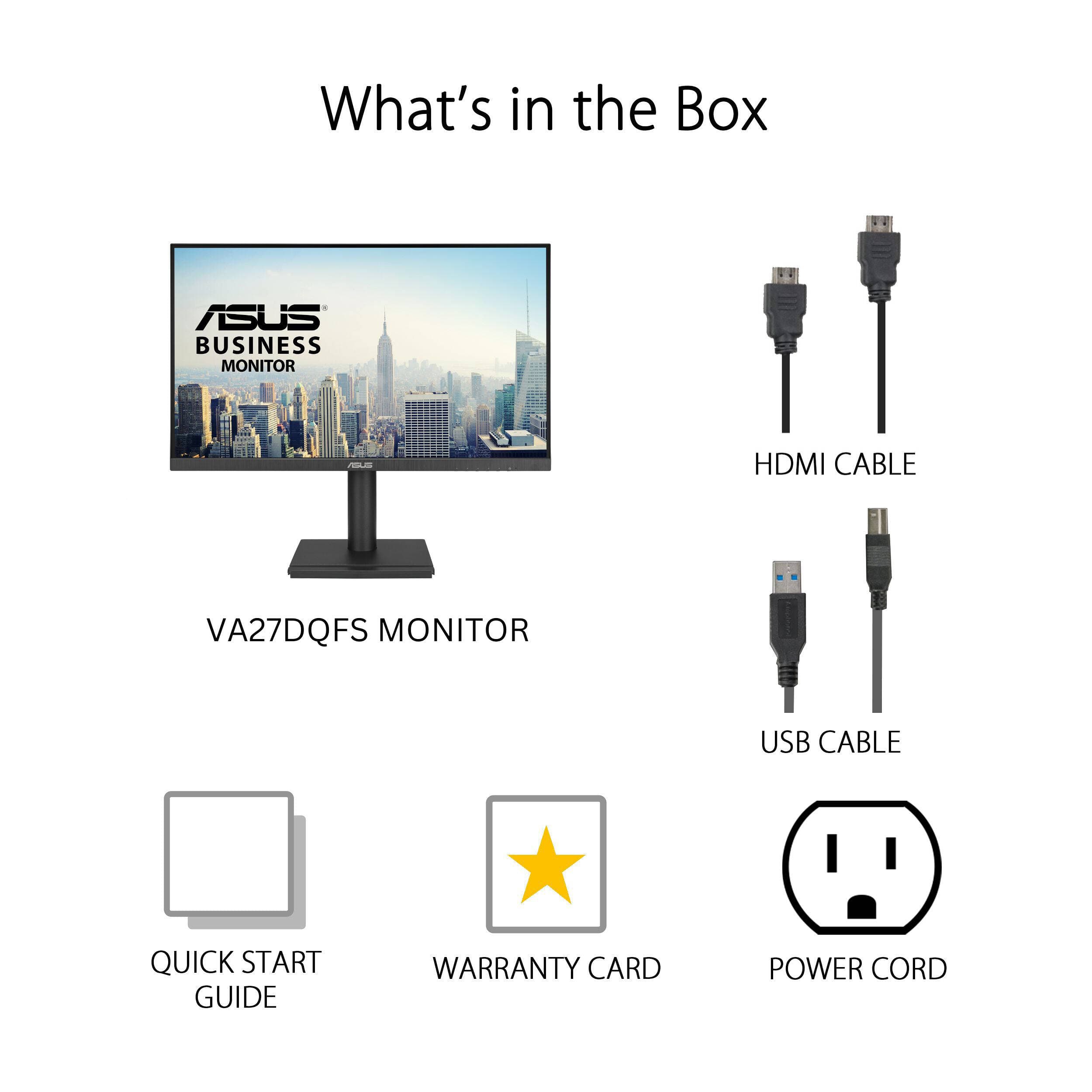 ASUS VA27DQFS 27-inch IPS Full HD monitor with ergonomic stand and VESA support